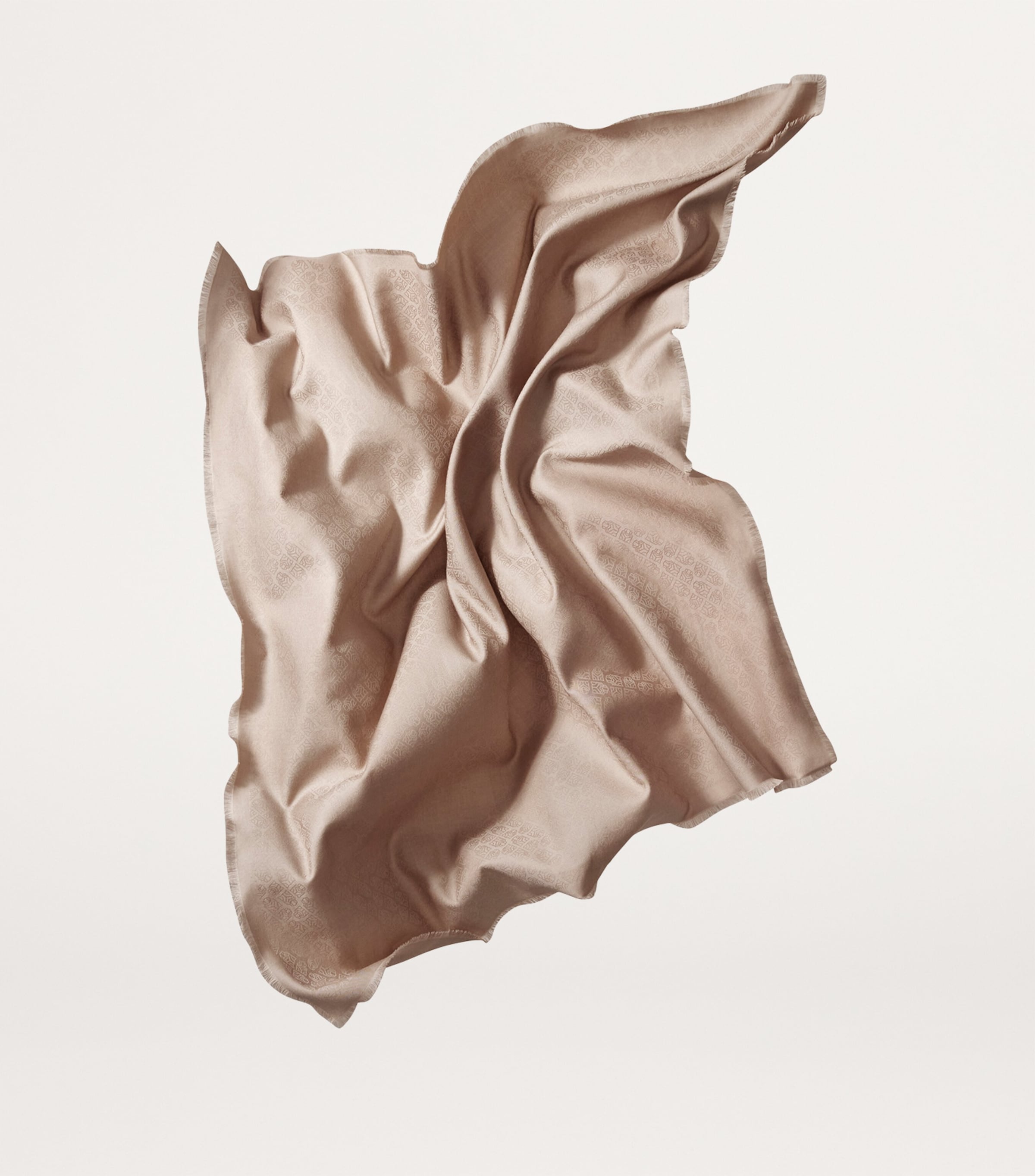 Cashmere-Wool-Silk Panther Shawl Scarf BEIGE Image 2