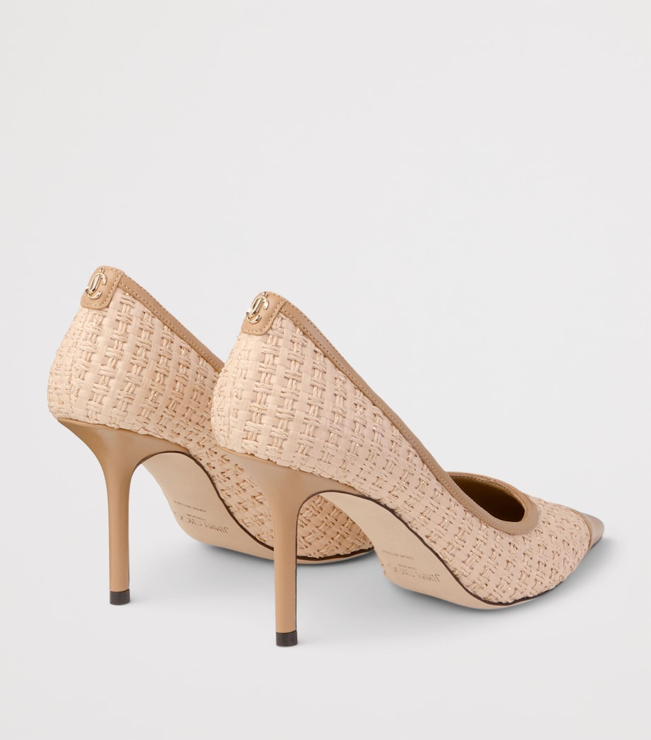 Love 85 Leather-Trim Raffia Pumps CAPPUCCINO/NATURAL Image 4