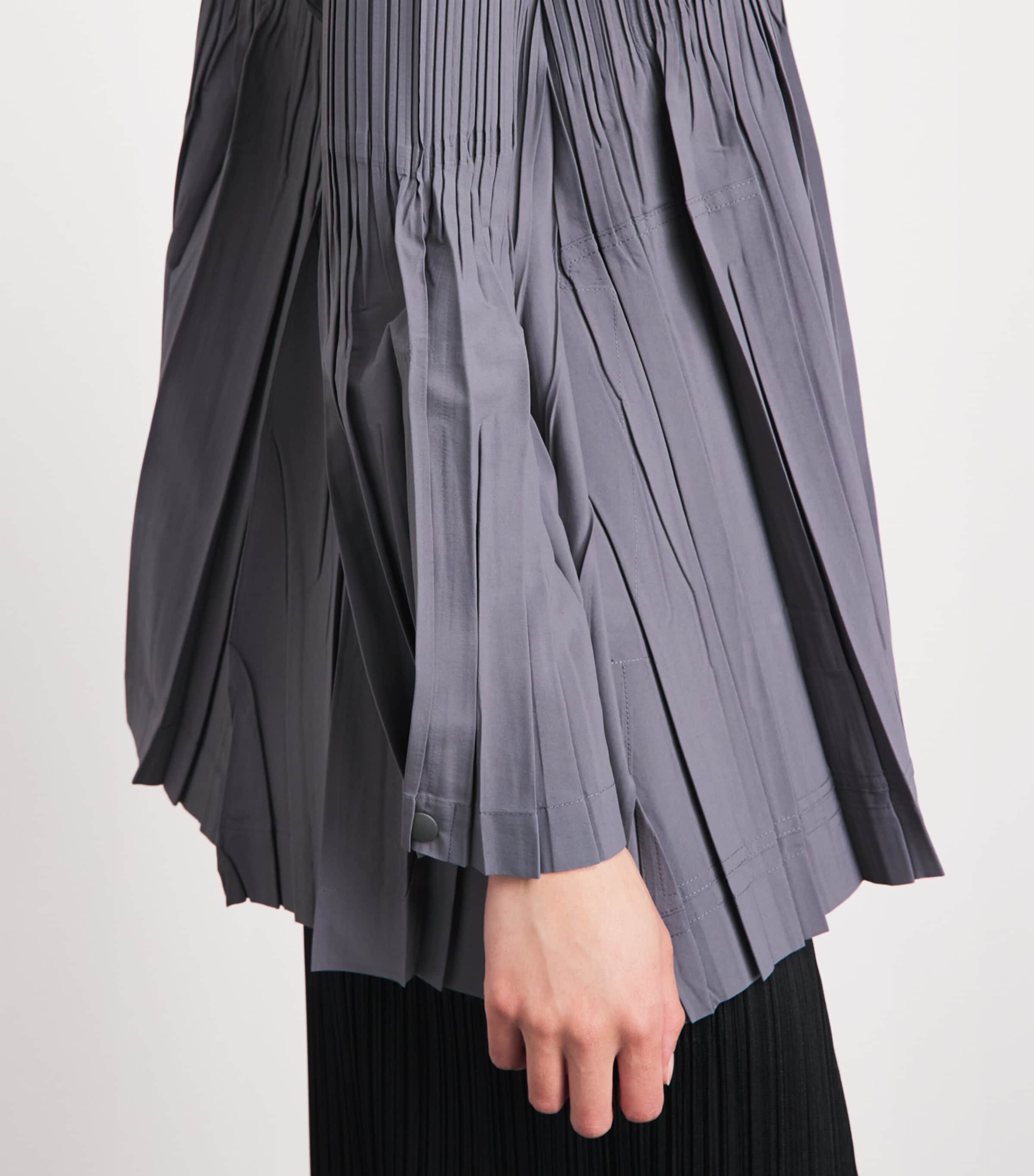 Pleats Please Issey Miyake Womens Pleated Float Coat Grey Image 3