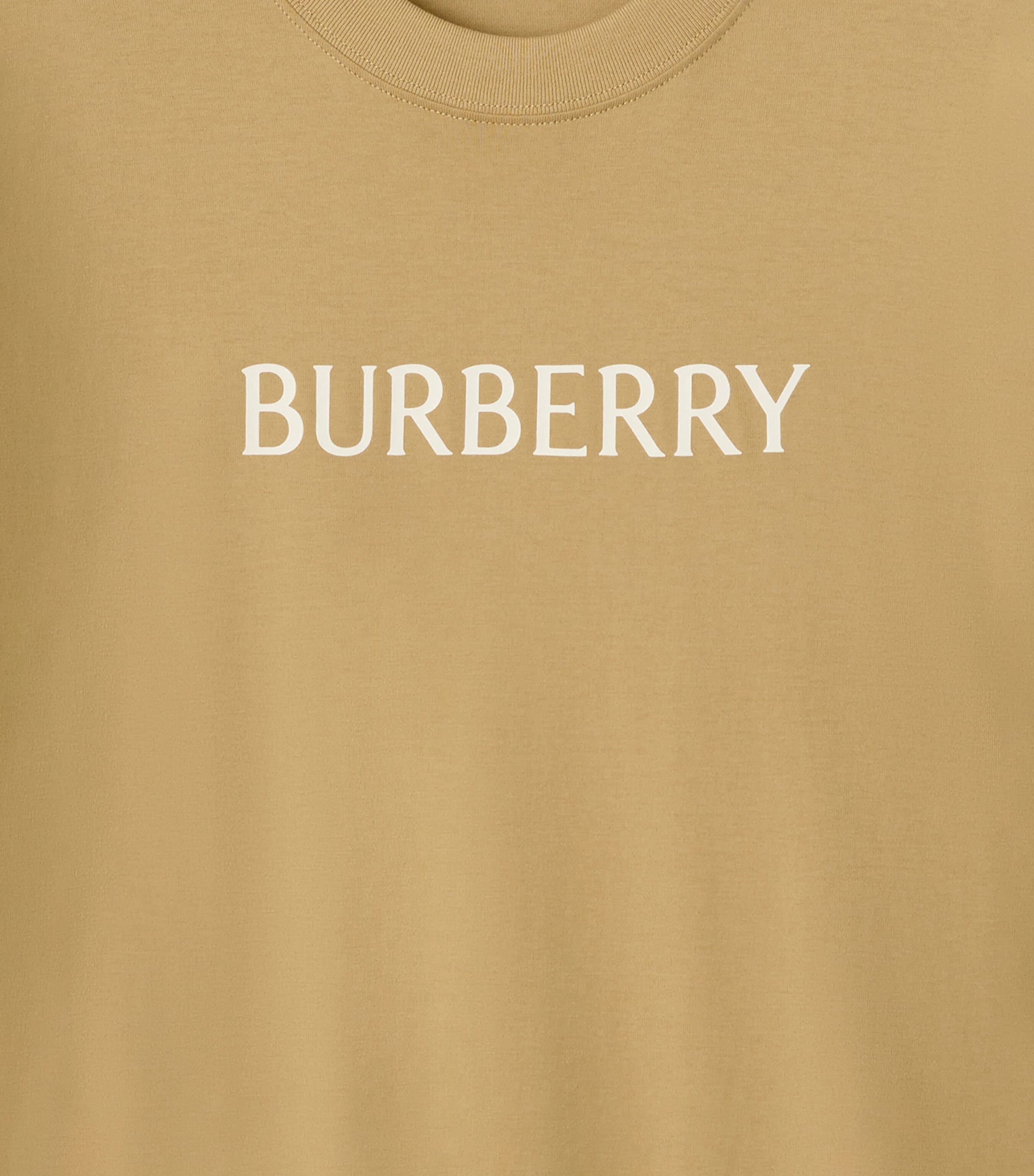 Cotton Logo Slim T-Shirt FLAX Image 4