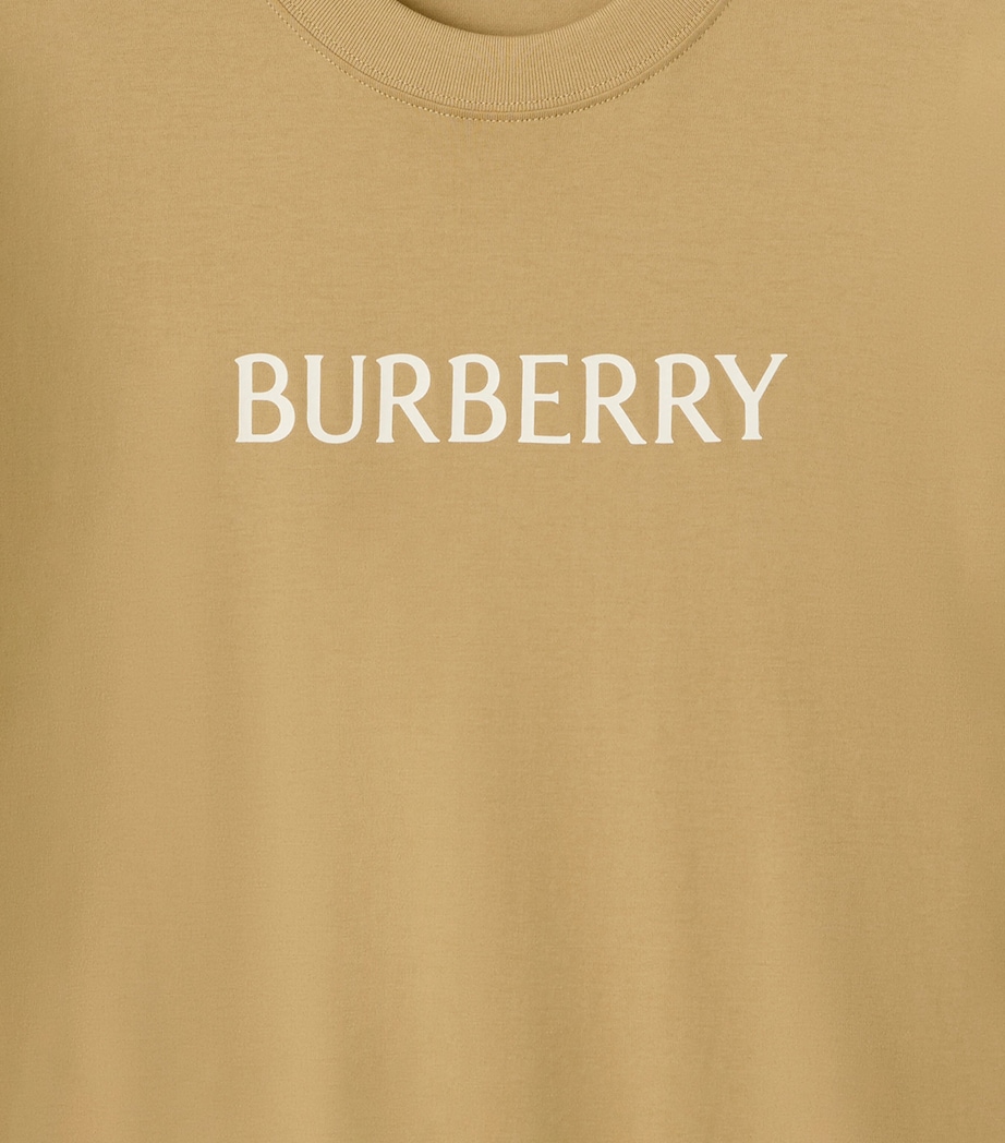 Cotton Logo Slim T-Shirt FLAX Image 4