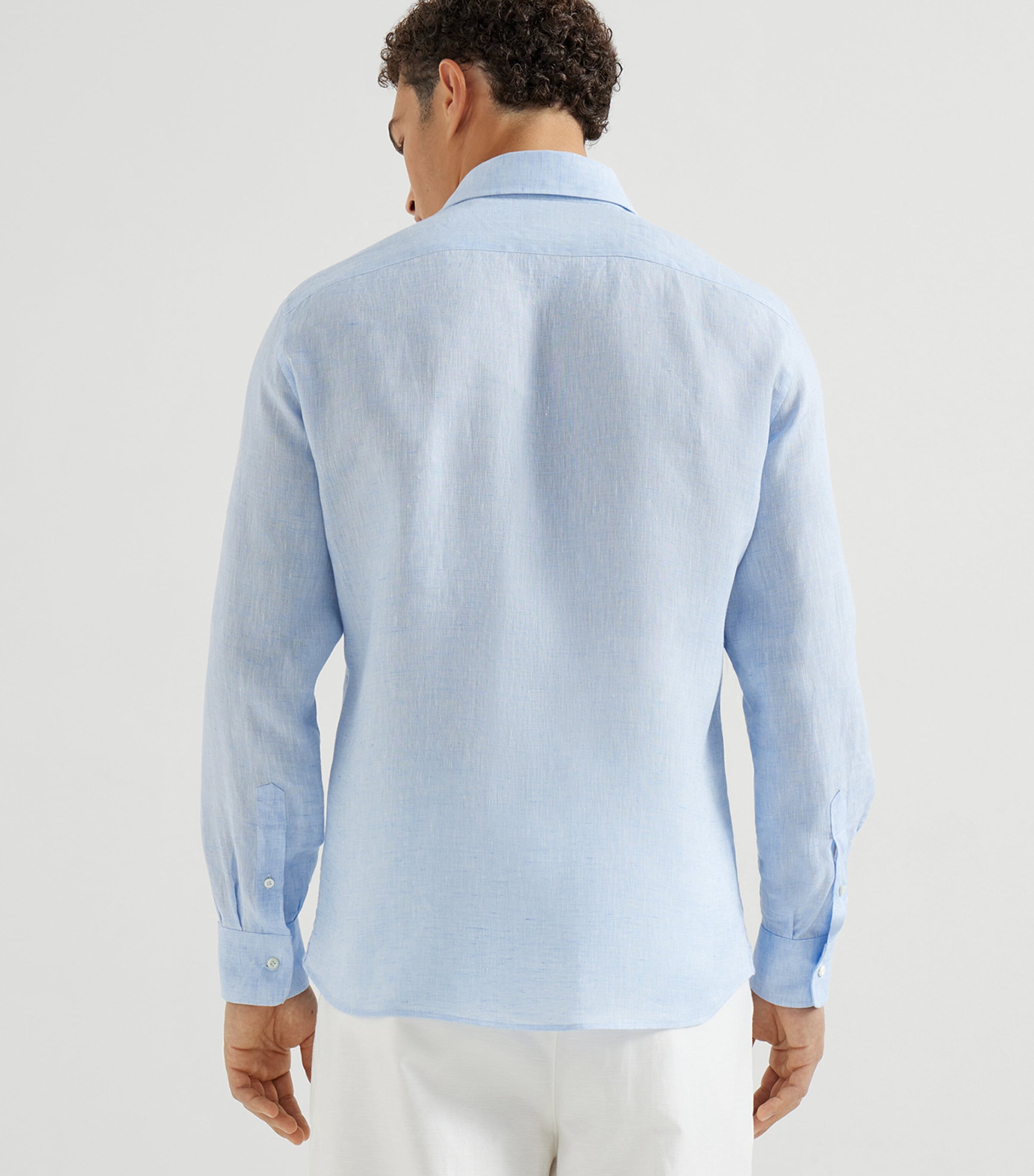 Brunello Cucinelli Mens Linen Easy-Fit Shirt Image 5