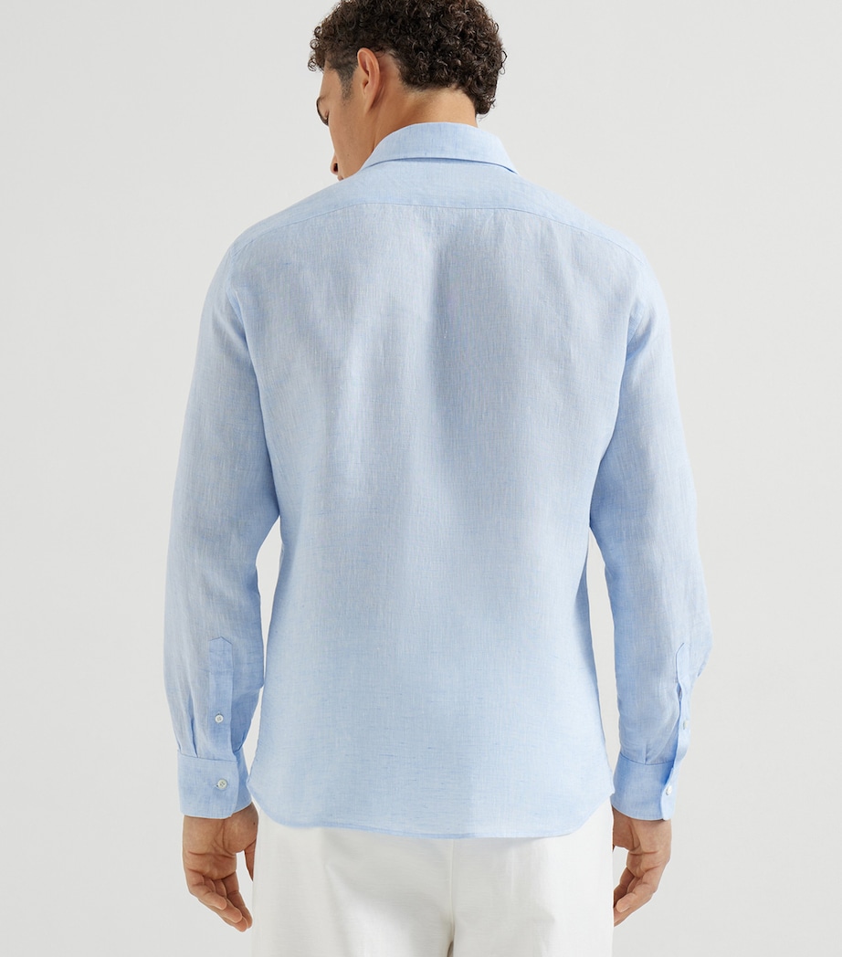 Brunello Cucinelli Mens Linen Easy-Fit Shirt Image 5