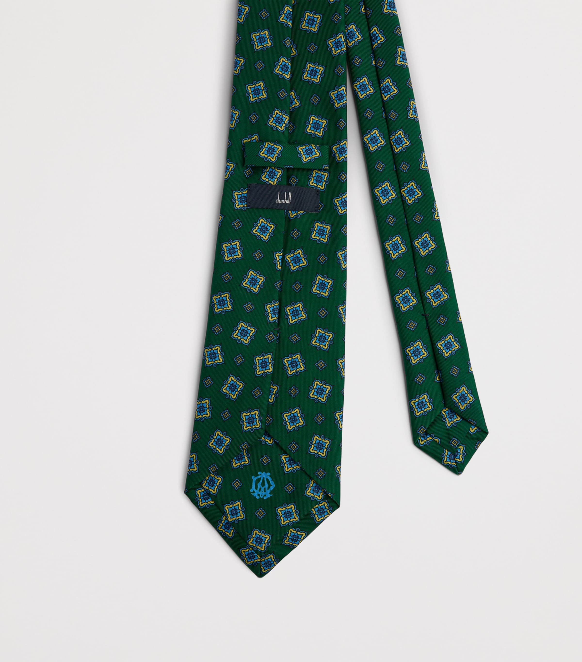 Silk Printed Tie 303RACING GREEN Image 2