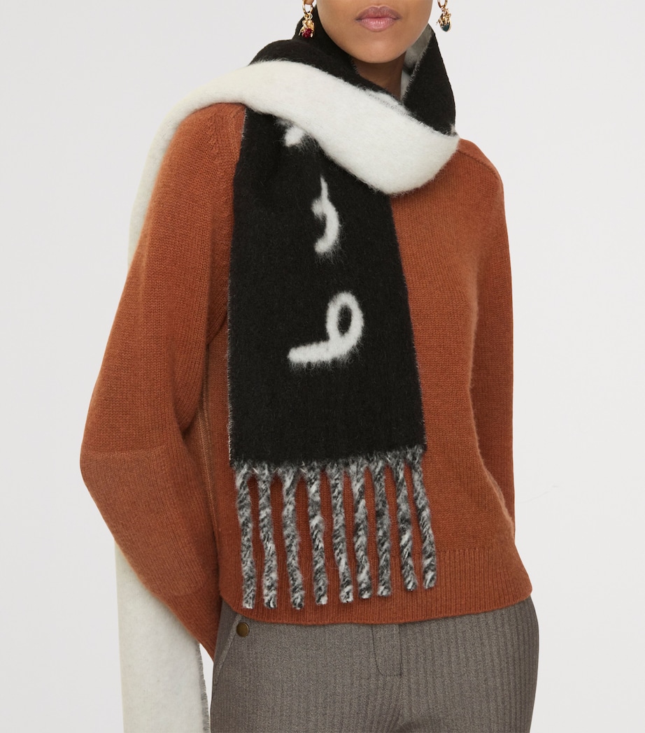 Alpaca-Blend Reversible Logo Scarf BLACK Image 10