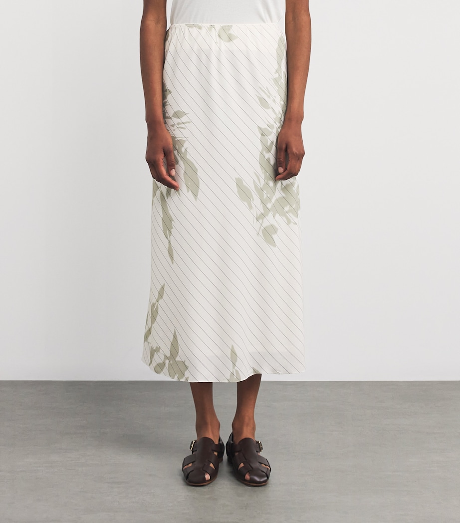 Crepe de Chine Midi Skirt CREAM Image 3
