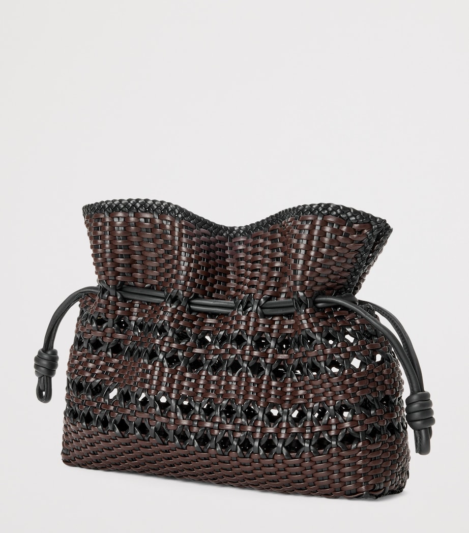Leather Woven Flamenco Clutch Bag BLACK/BROWN Image 2
