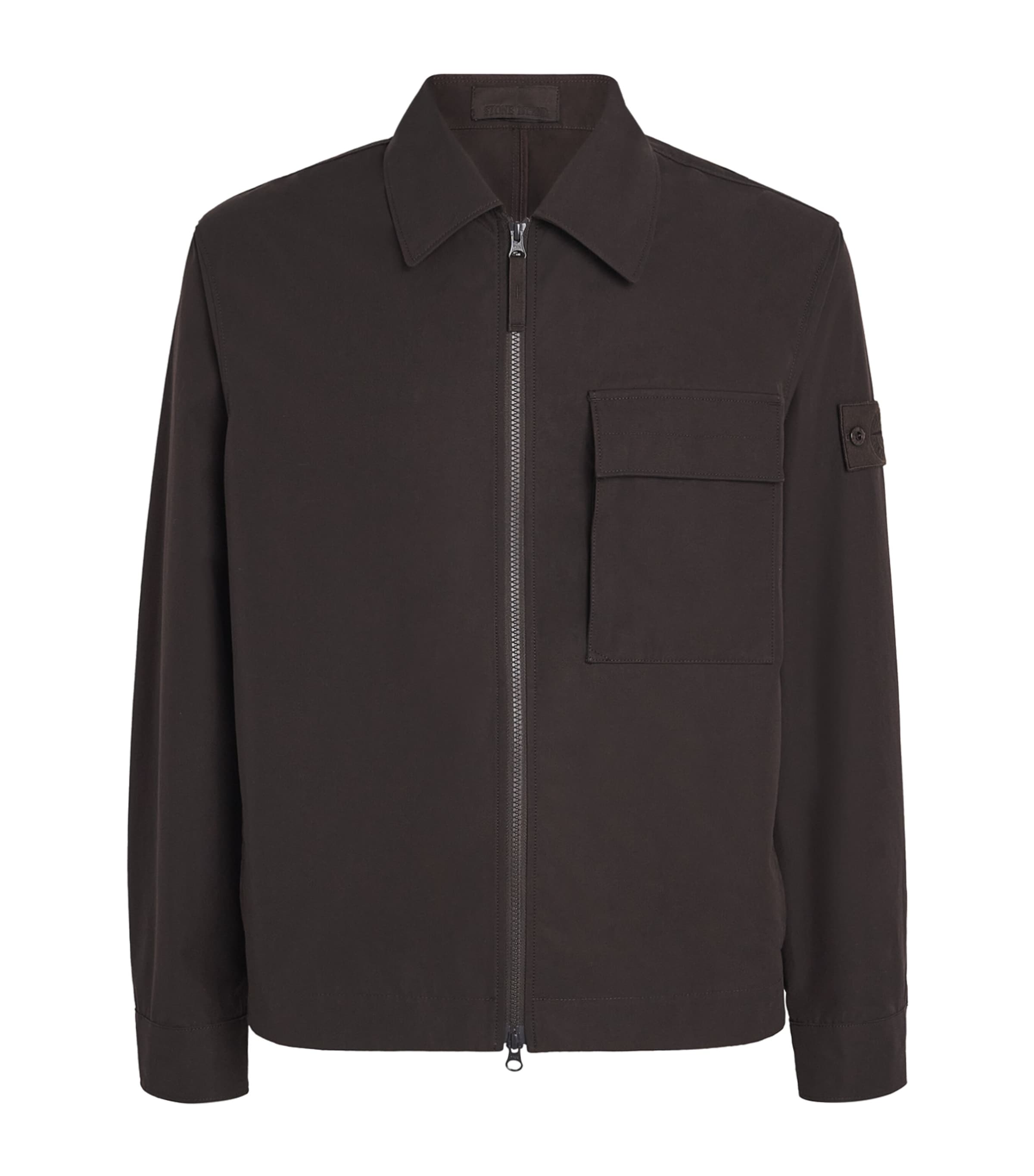 Stone Island Zip-fastening Pocket Shirt Jacket In Animal Print