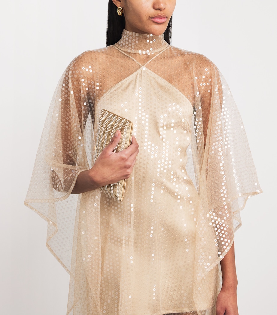 Sequinned Denver Disco Kaftan Mini Dress CIPRIA Image 6