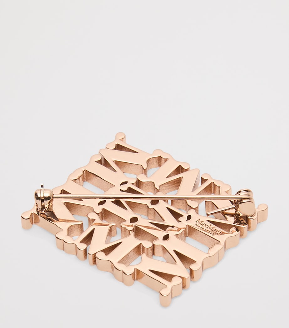 Max Mara Monogram Brooch Bronze Image 3