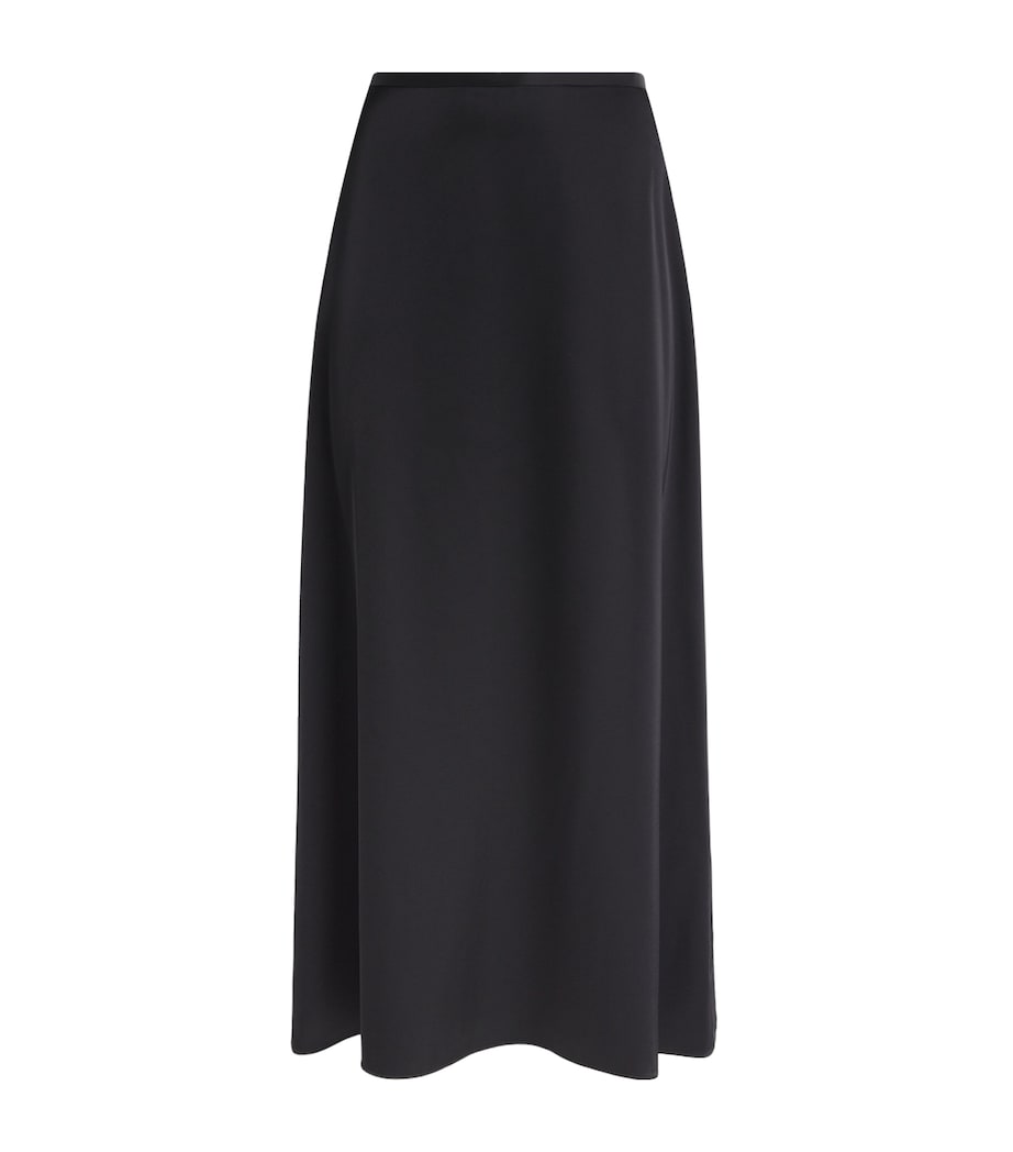 Satin Midi Skirt 001-BLACK Image 1