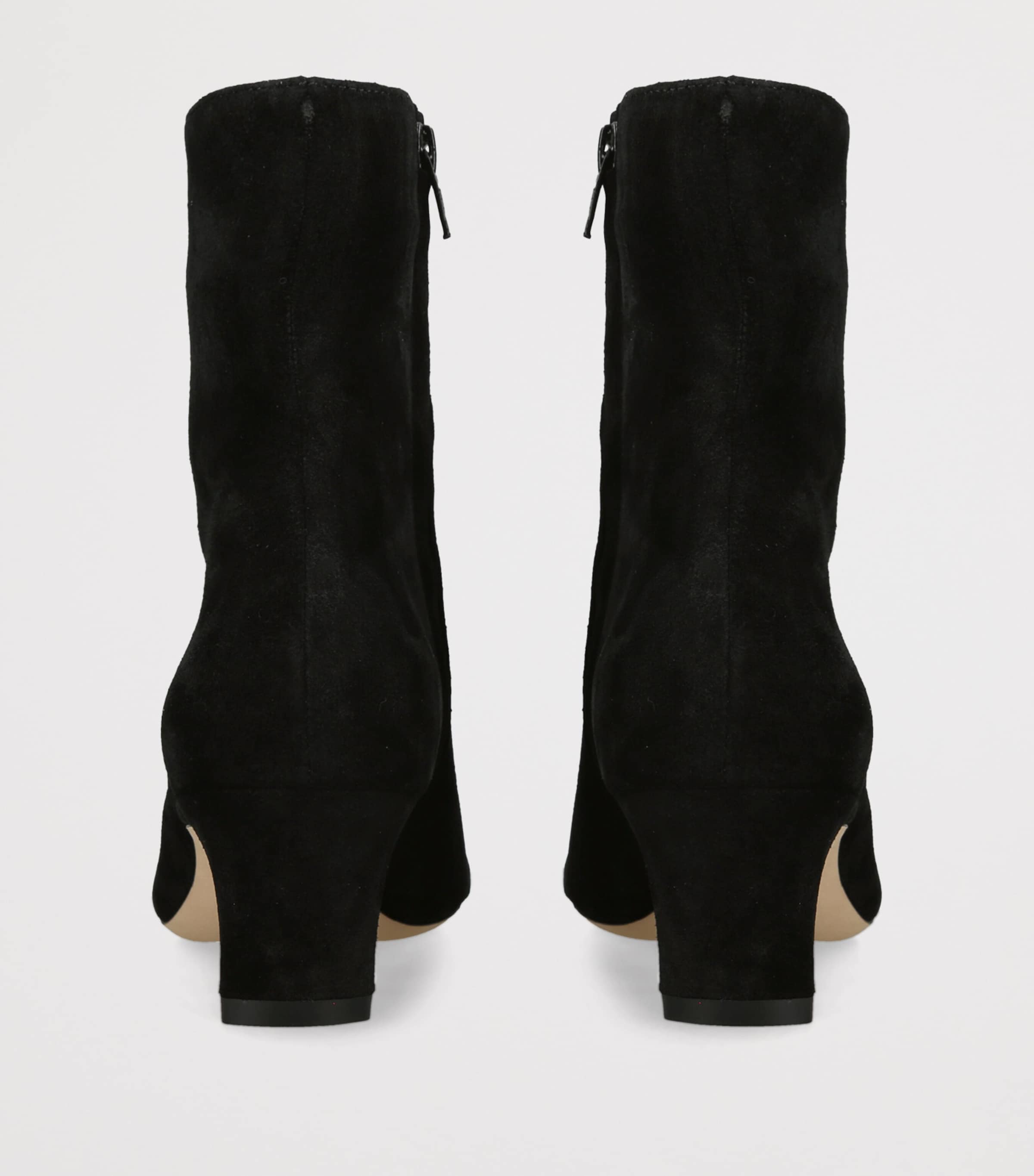 STAUD Suede Wally Heeled Ankle Boots 55 Black Image 2