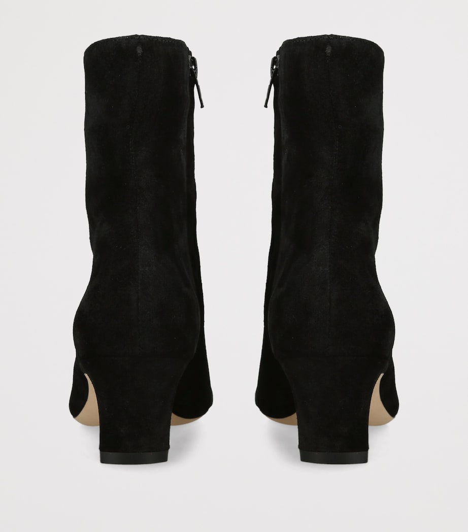 STAUD Suede Wally Heeled Ankle Boots 55 Black Image 2