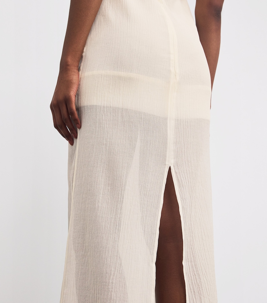 Cotton-Silk Maxi Dress 116 ECRU Image 4
