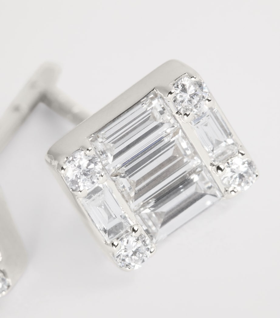 White Gold and Diamond Stud Earrings (0.70ctw) WHITE GOLD Image 5