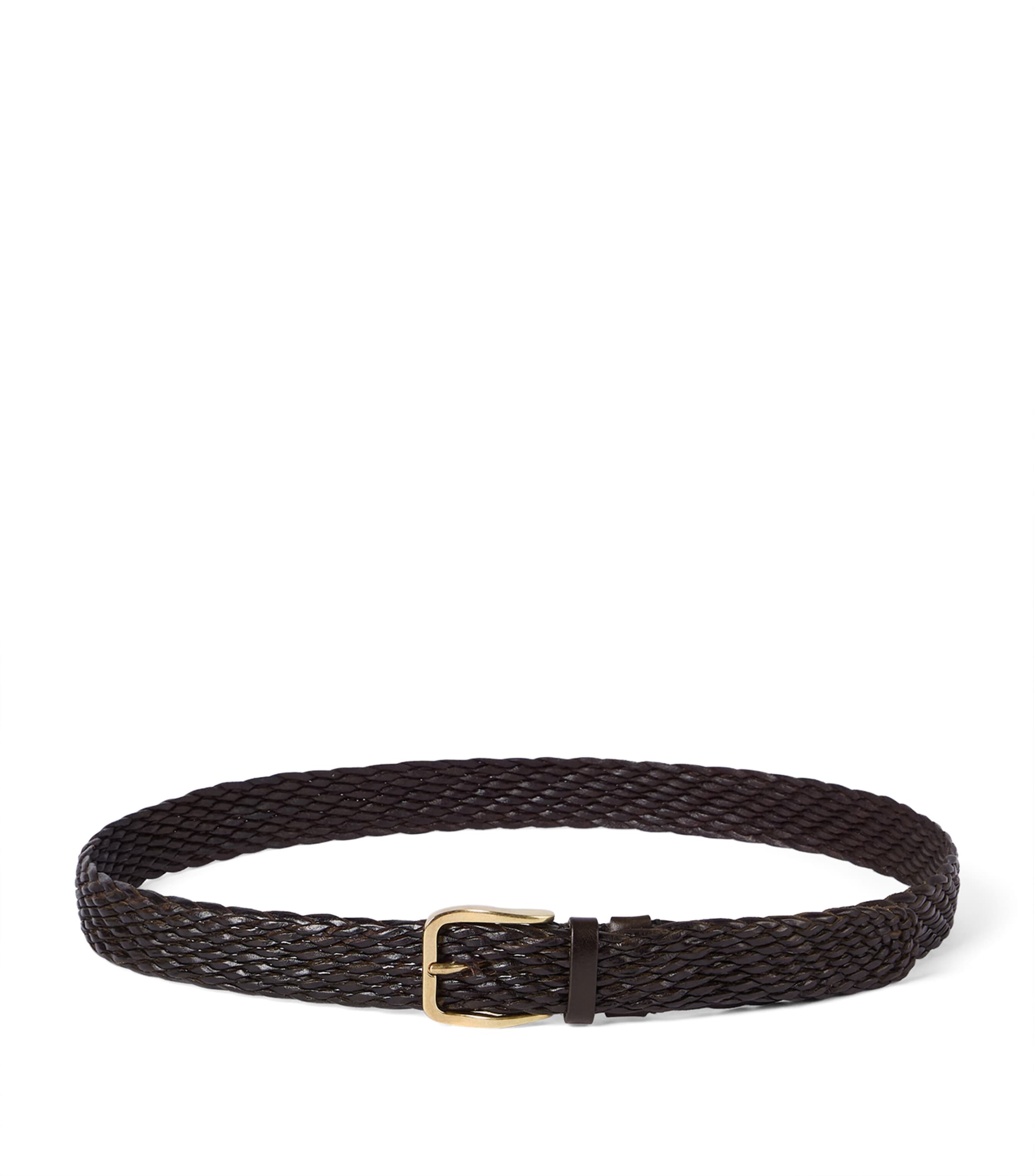 Brunello Cucinelli Calfskin Woven Belt Image 1