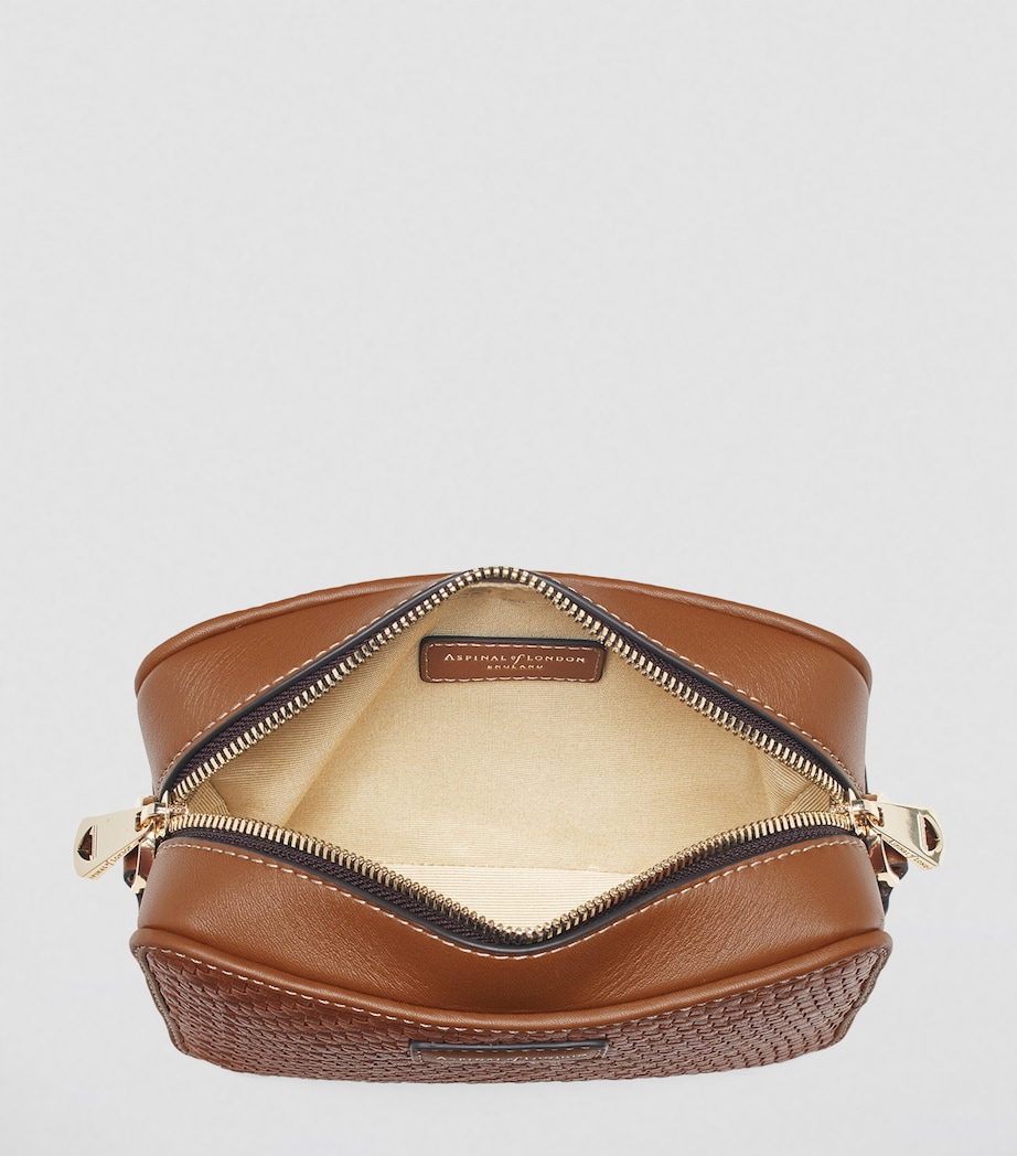 Leather Woven Camera Bag TAN Image 4