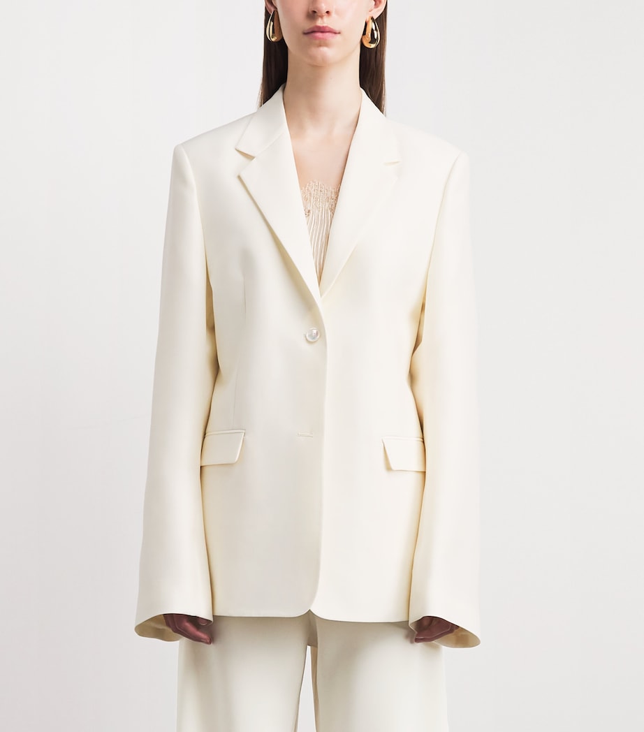 BITE Studios Womens Organic Wool-Silk Serena Blazer Off White Image 4