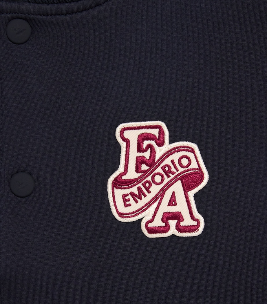 Emporio Armani Kids Logo Patch Varsity Jacket Wht S Image 3
