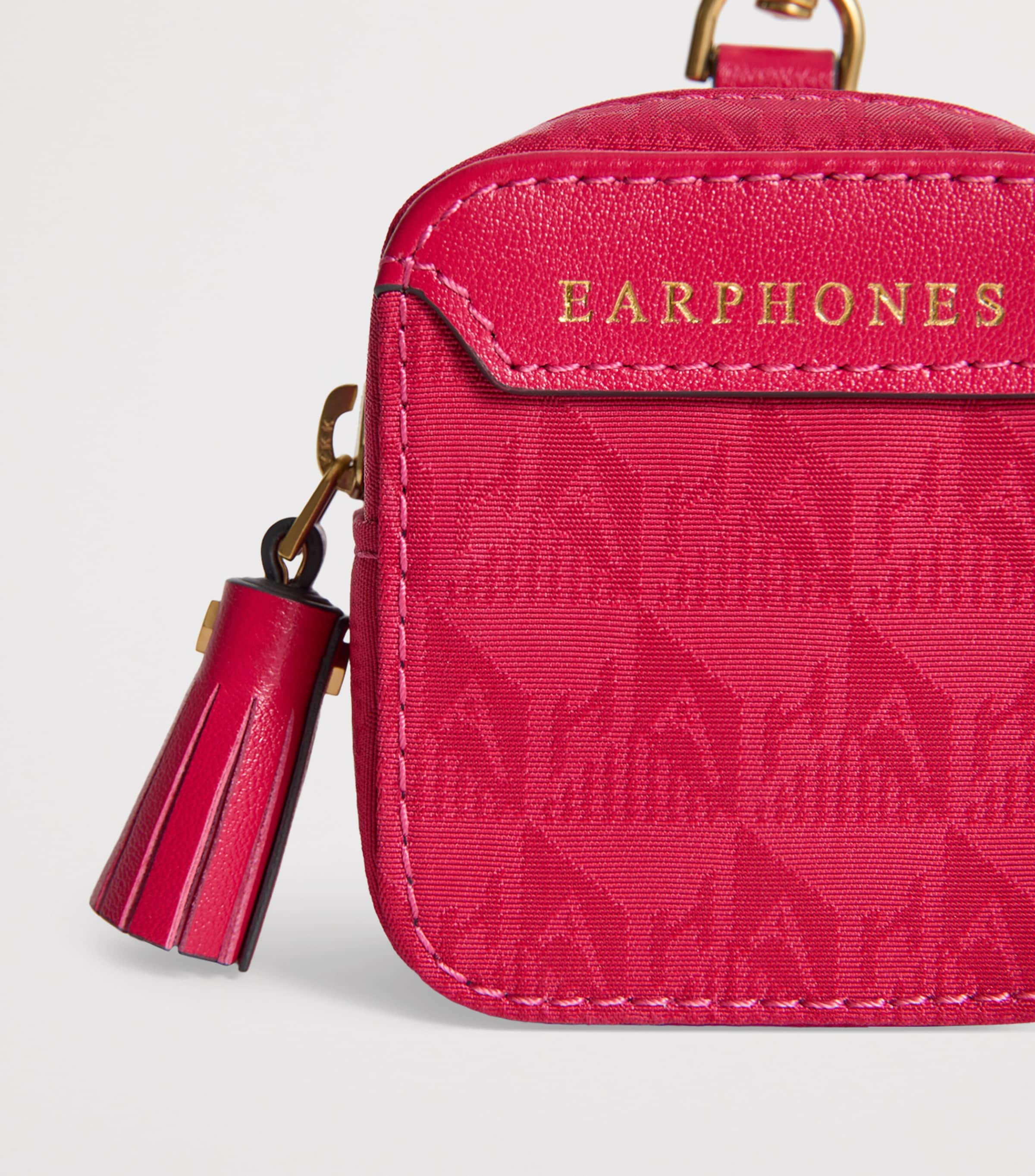 Jacquard Logo Earphones Case MEDIUM RED Image 2