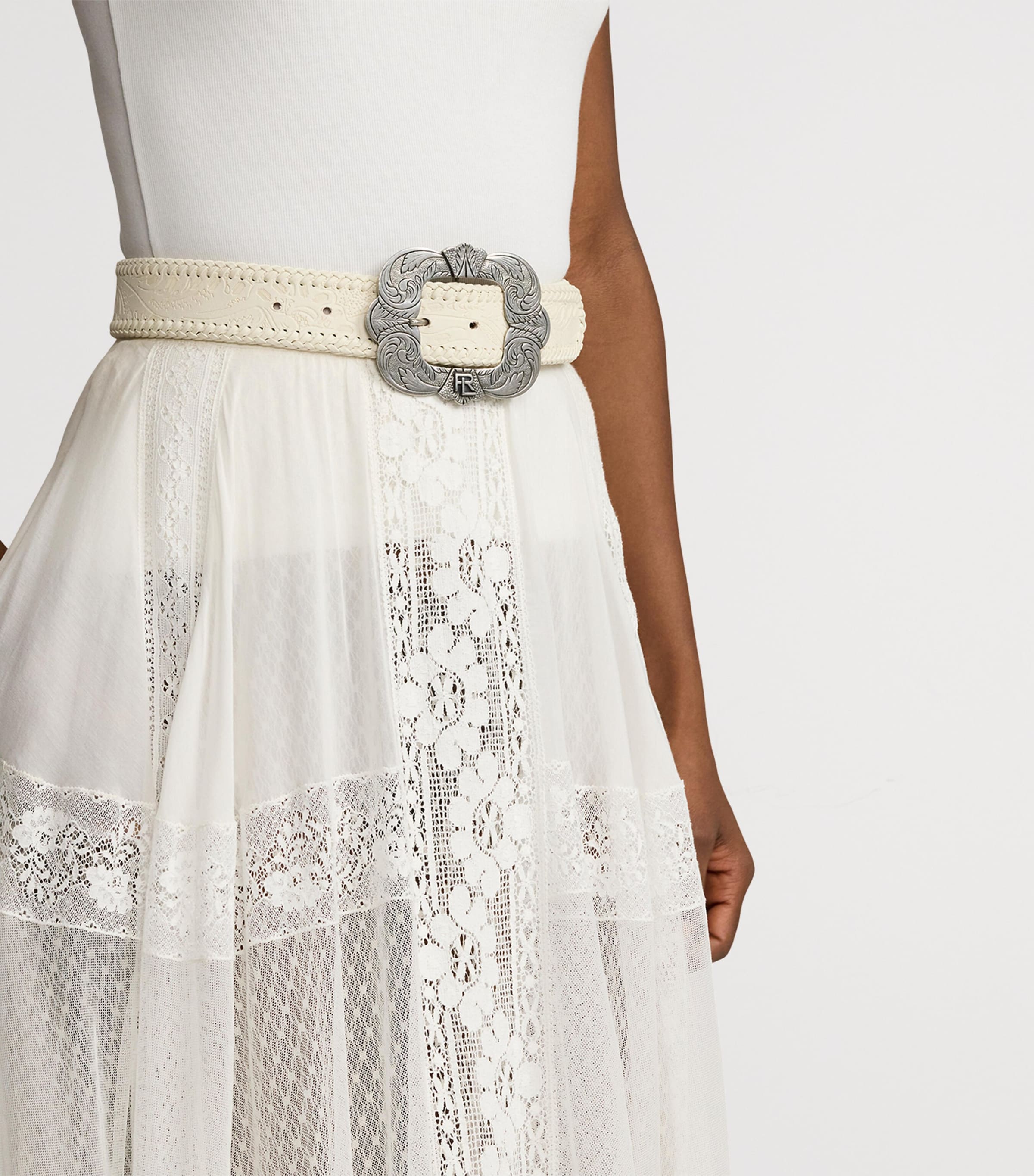 Leather Embellished Belt LUX CREAM Image 2