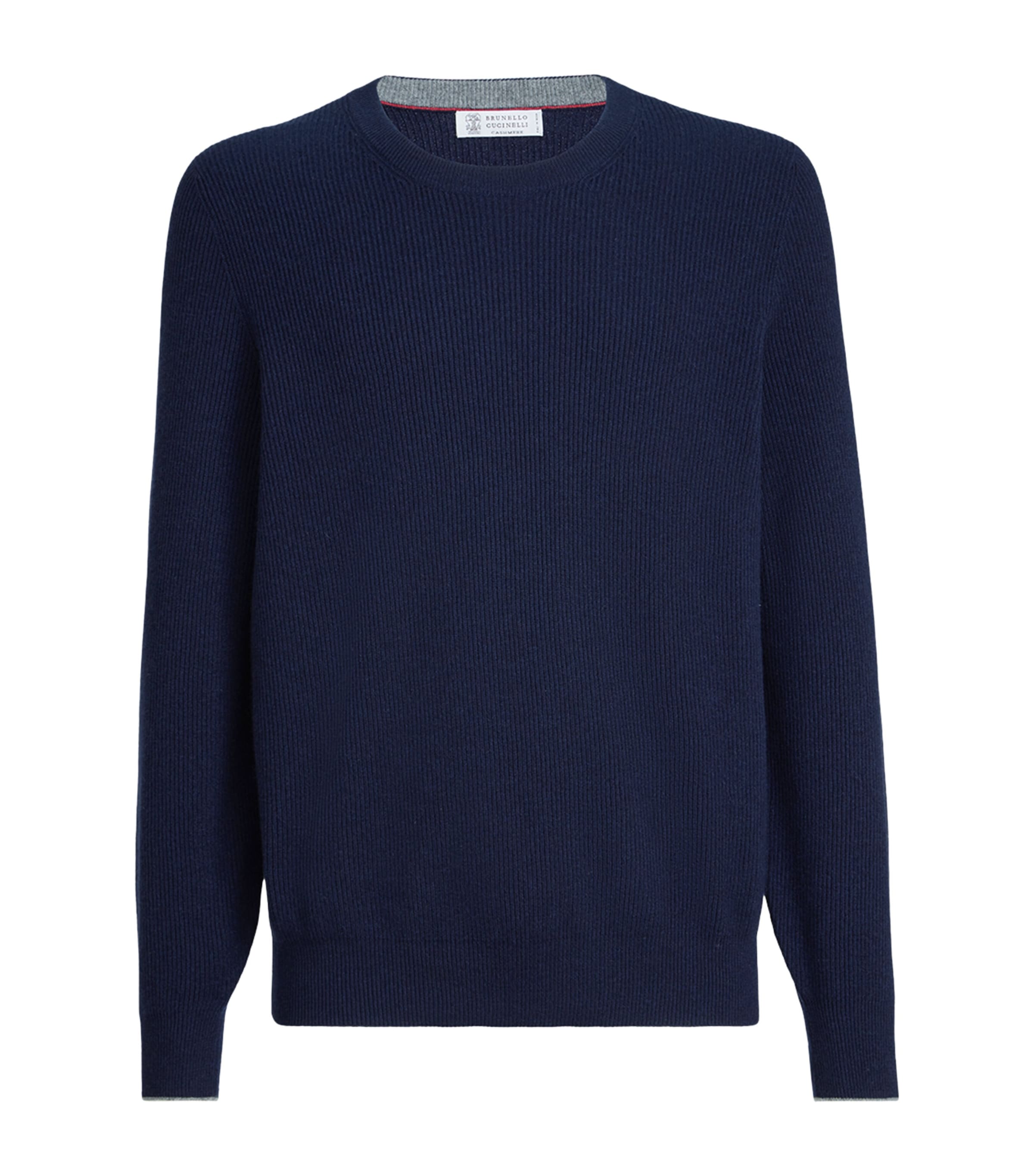 Brunello Cucinelli Mens Cashmere Ribbed Sweater Image 1