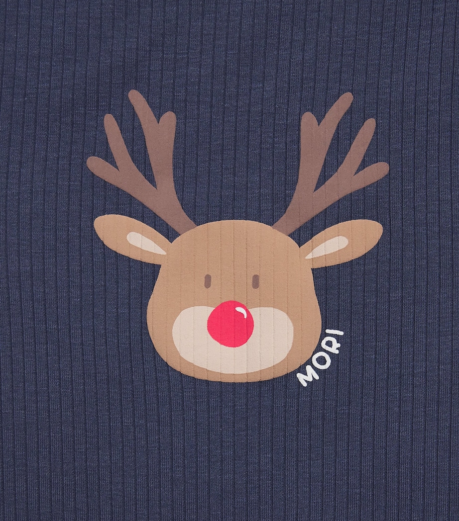 Bamboo-Blend Reindeer Playsuit (3-24 Months) NAVY & REINDEER Image 3