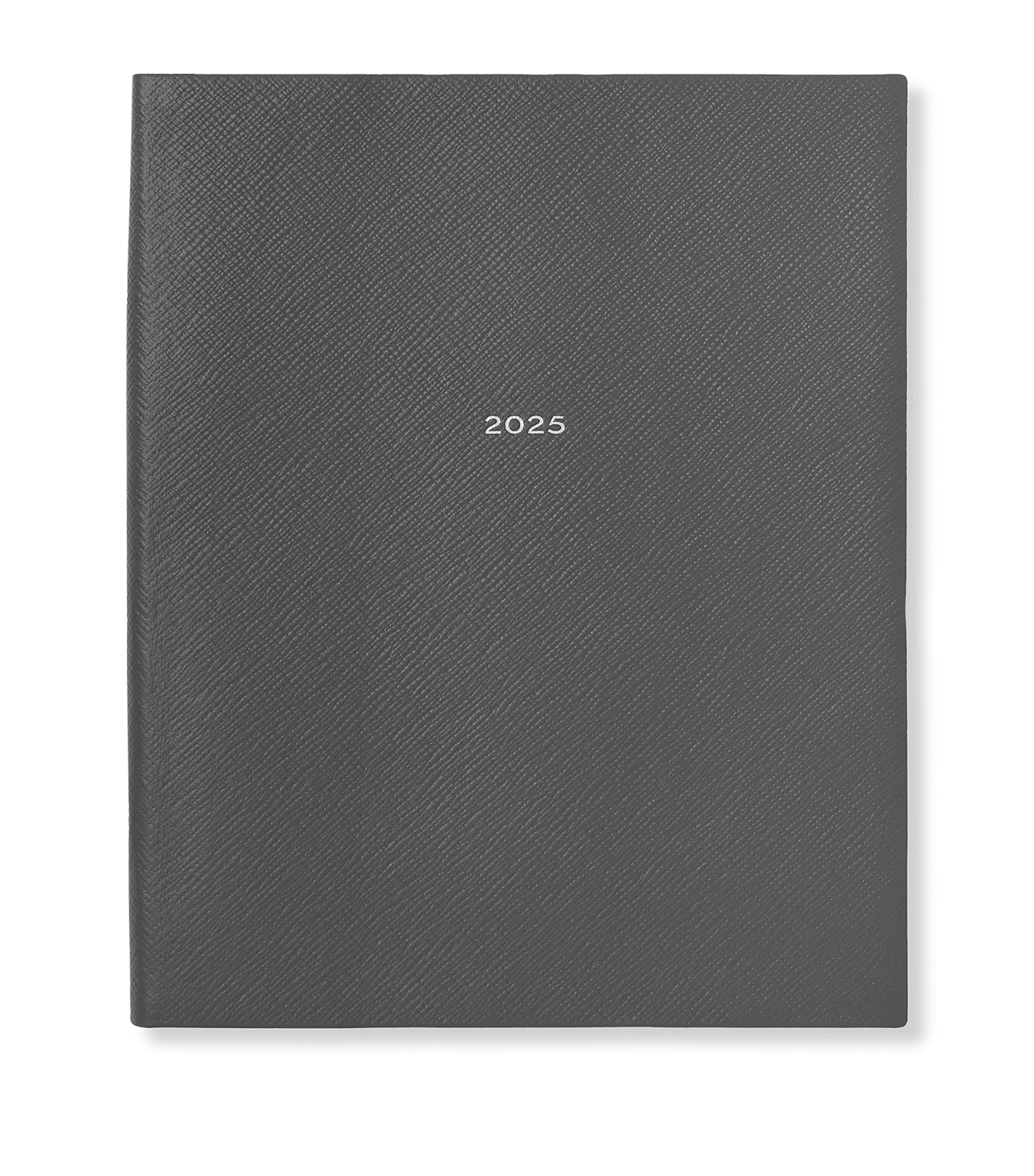 Smythson Panama Leather Kings 2025 Weekly Diary In Grey