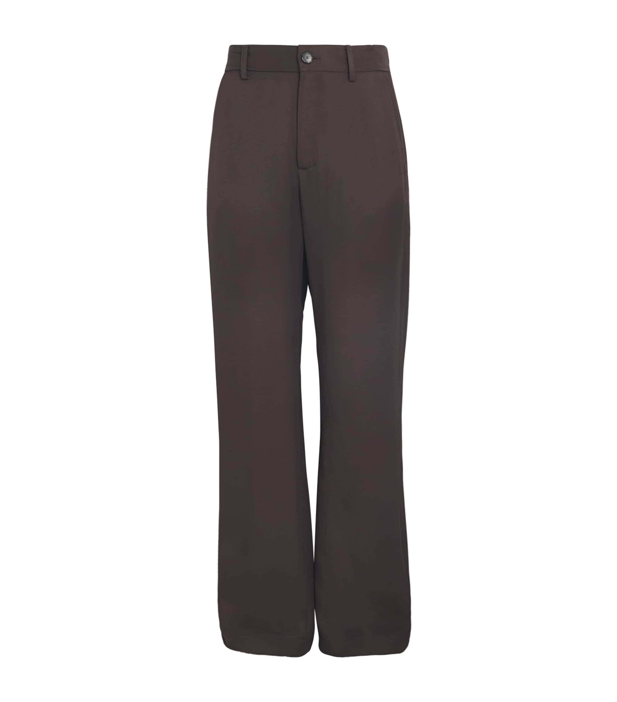 Séfr Twill Richie Tailored Trousers In Brown