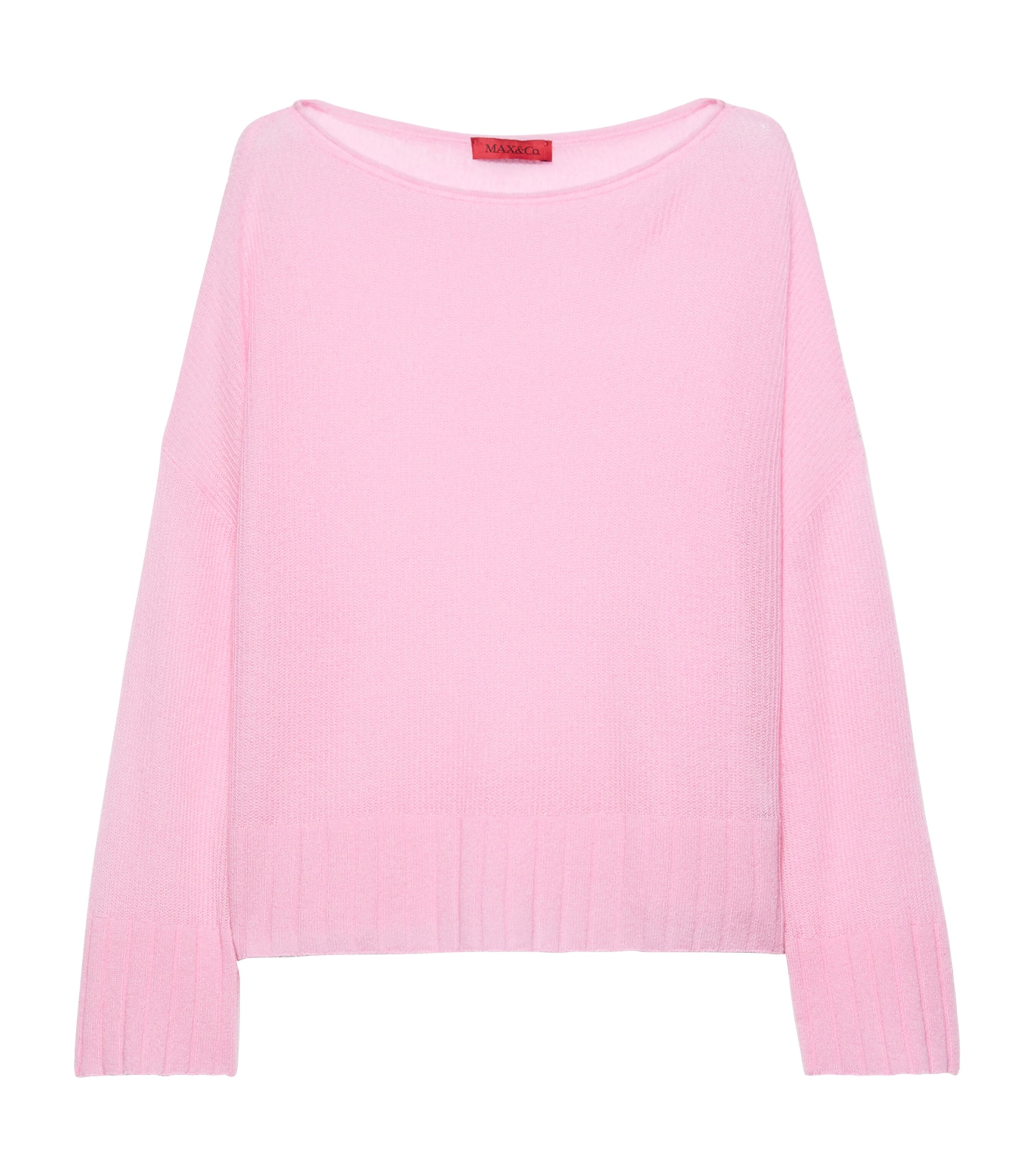 MAX&Co. Womens Wool-Blend Boat-Neck Sweater Pink Image 1