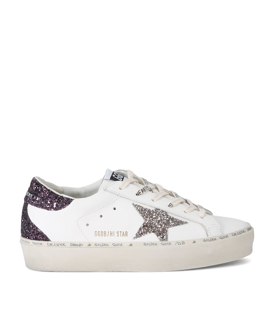 Leather Embellished Hi Star Sneakers WHITE/COMB Image 1