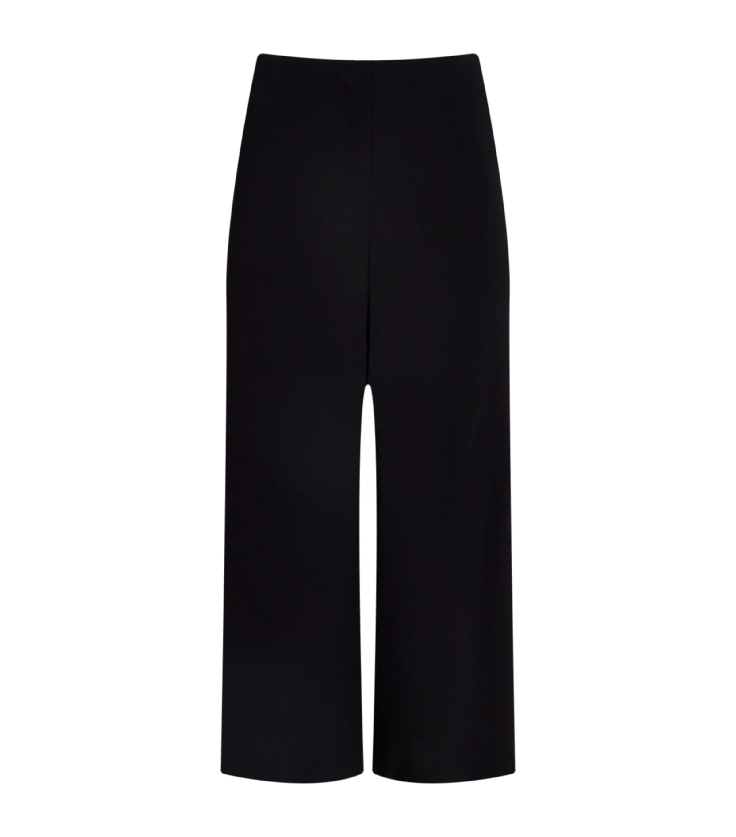 Theory Cropped Twill Wide-leg Pants In Black