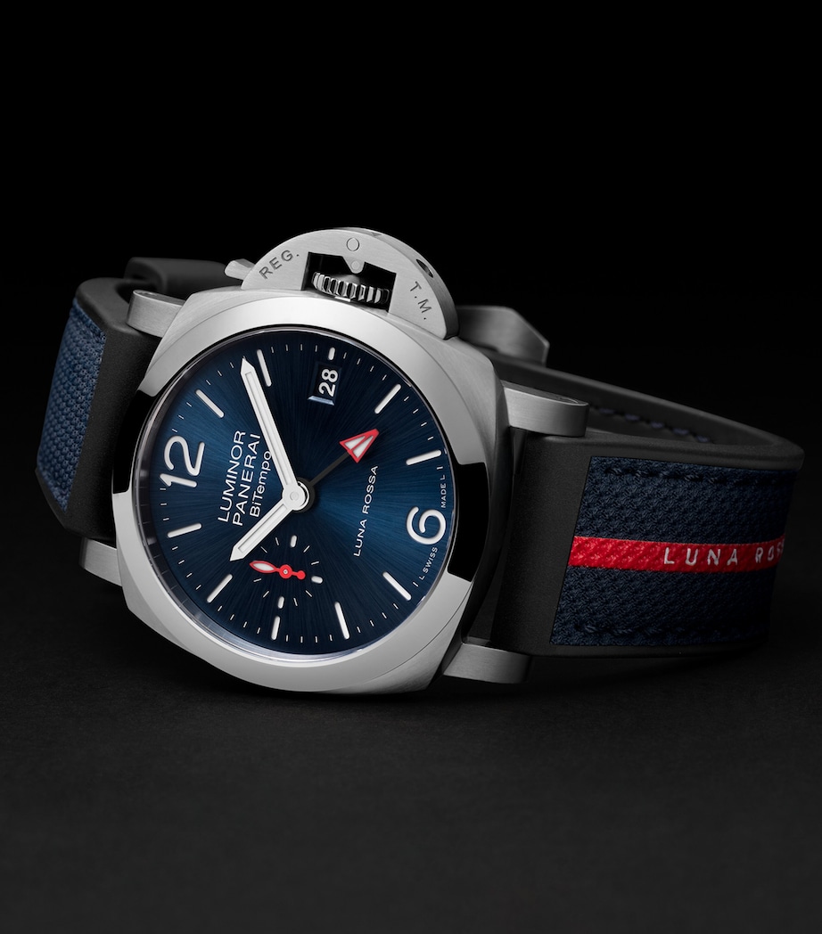 Stainless Steel Luminor Quaranta BiTempo Luna Rossa Watch 40mm BLUE Image 3