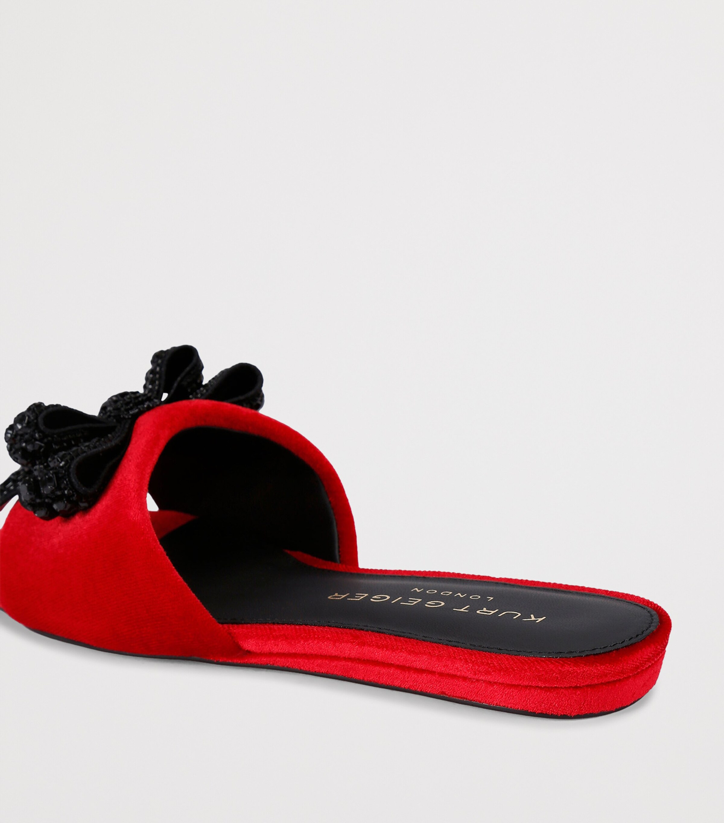 Kurt Geiger London Velvet Bow Kensington Sandals Red Image 3