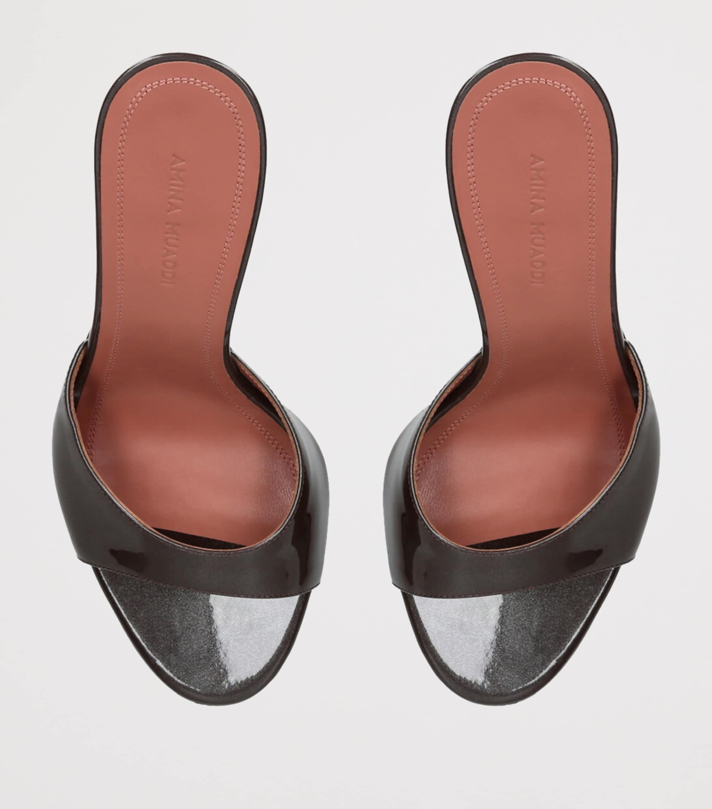 Patent Leather Elodie Heeled Mules 105 BROWN Image 4
