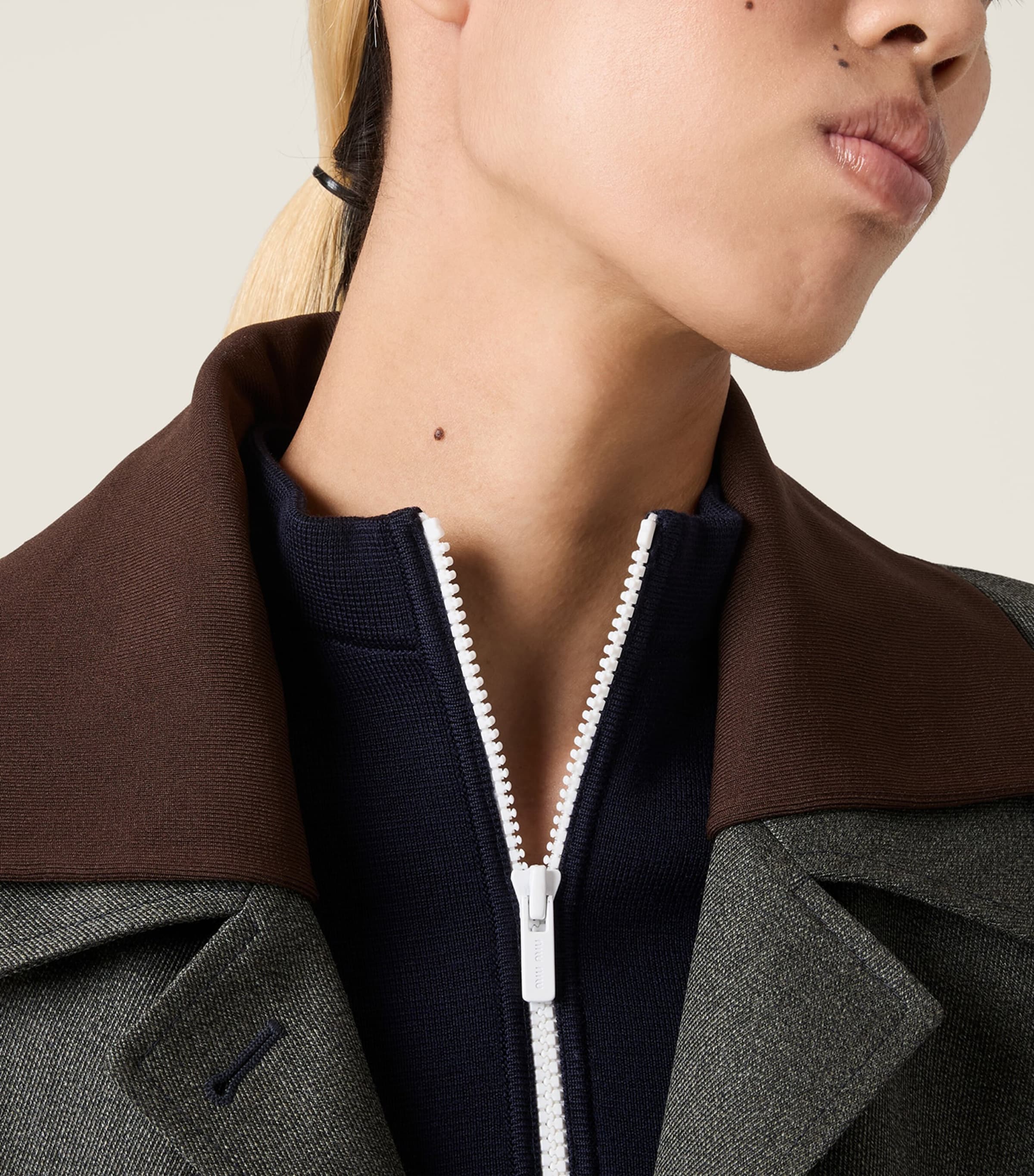 Miu Miu Womens Wool Half-Zip Sweatshirt Image 4