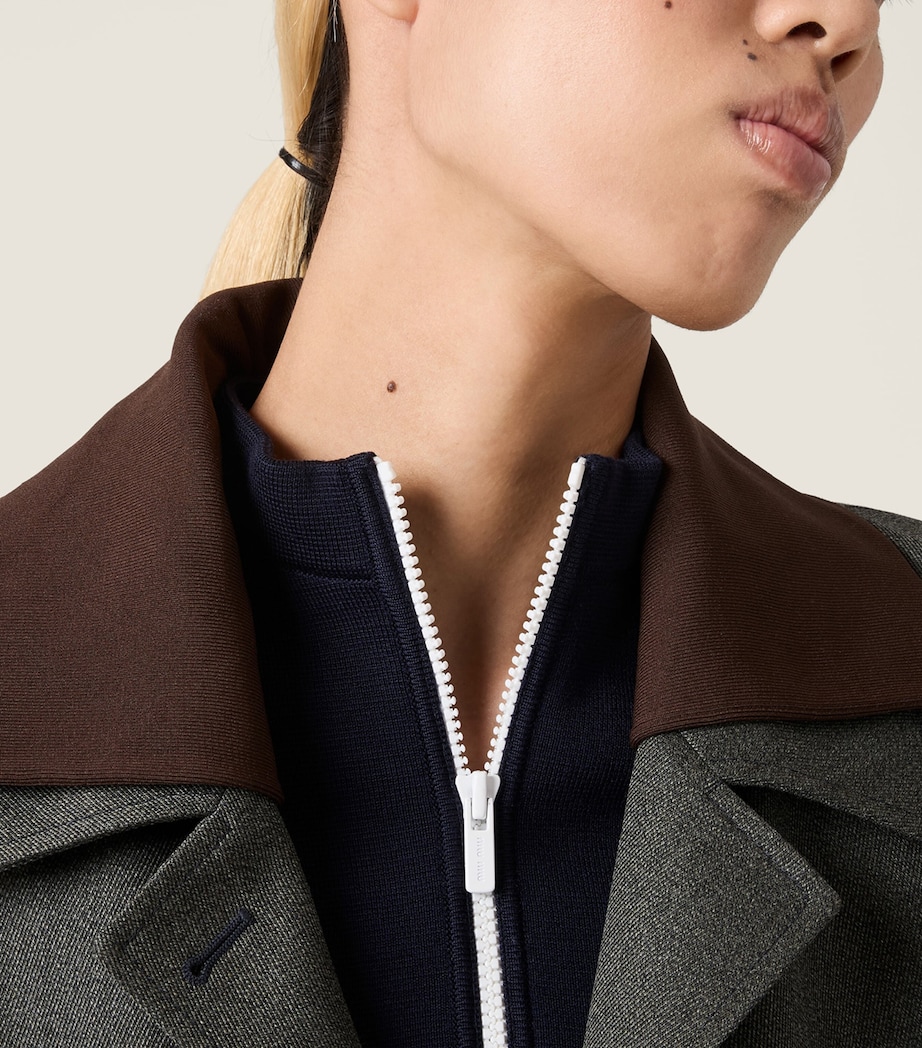Miu Miu Womens Wool Half-Zip Sweatshirt Image 4
