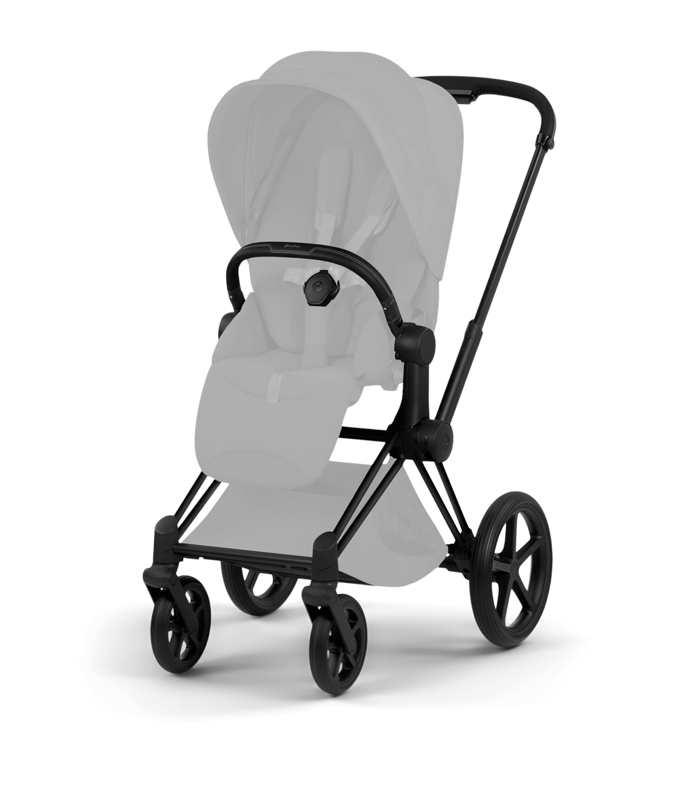 Cybex e-PRIAM Pushchair Frame - Platinum Style Collection Matt Black Image 1