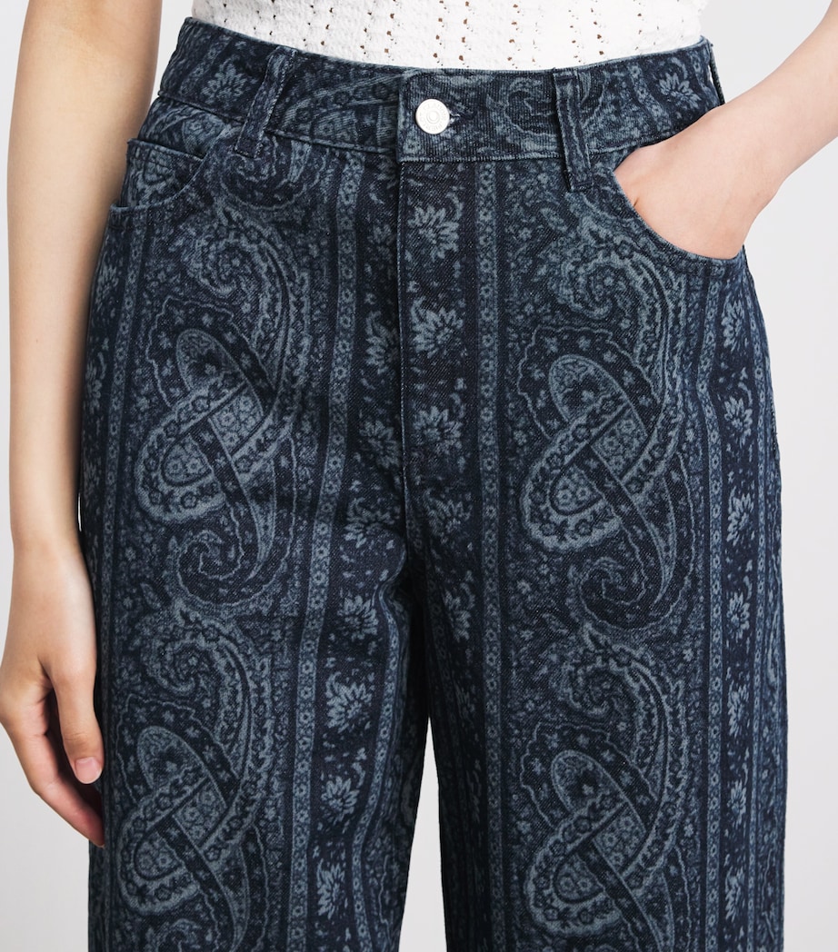 Claudie Pierlot Womens Paisley Straight Jeans Navy Print Image 3