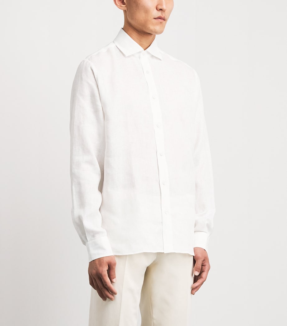 Ralph Lauren Purple Label Mens Linen Shirt White Image 4