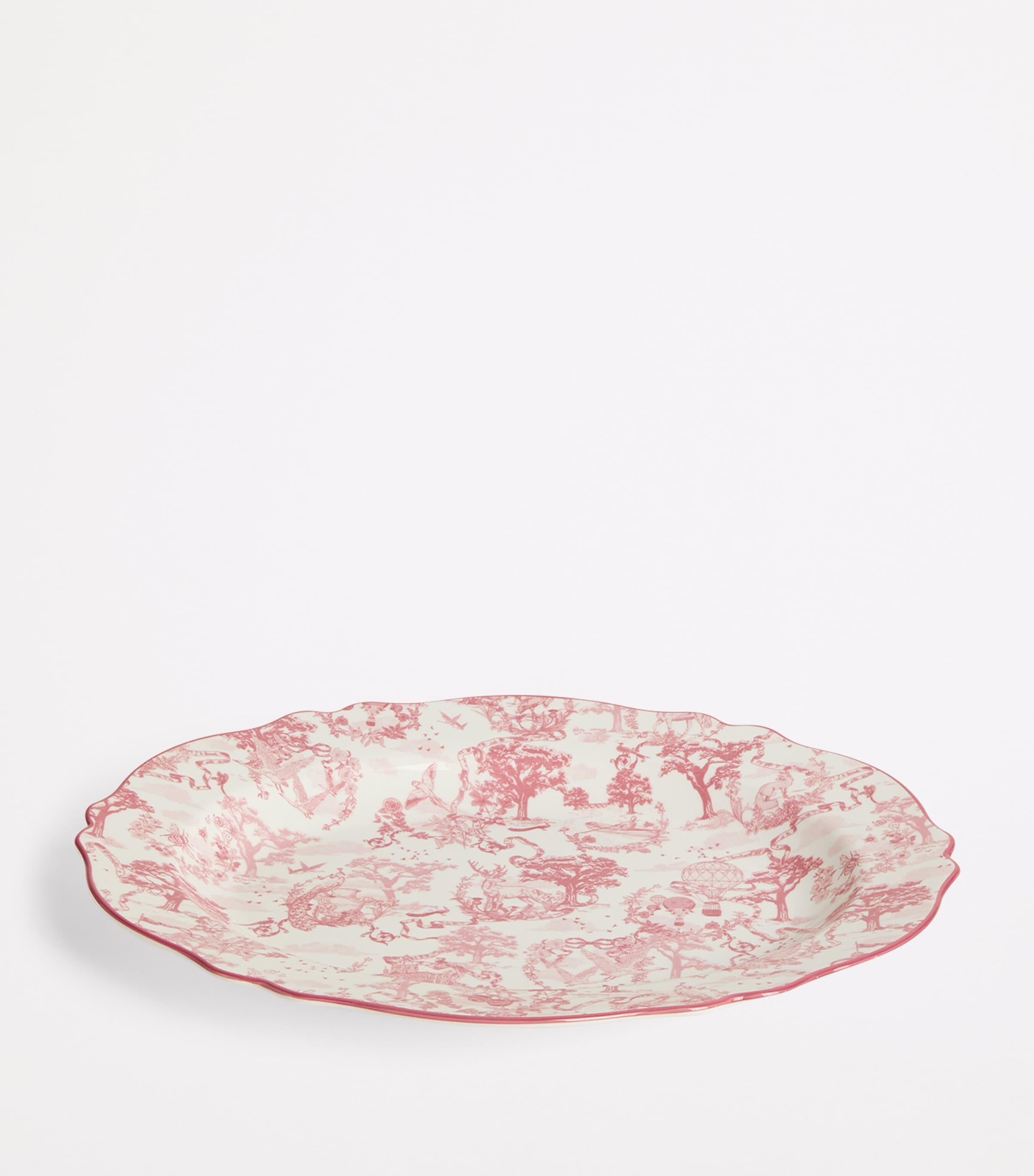 Bone China Toile Platter (36cm) PINK Image 2