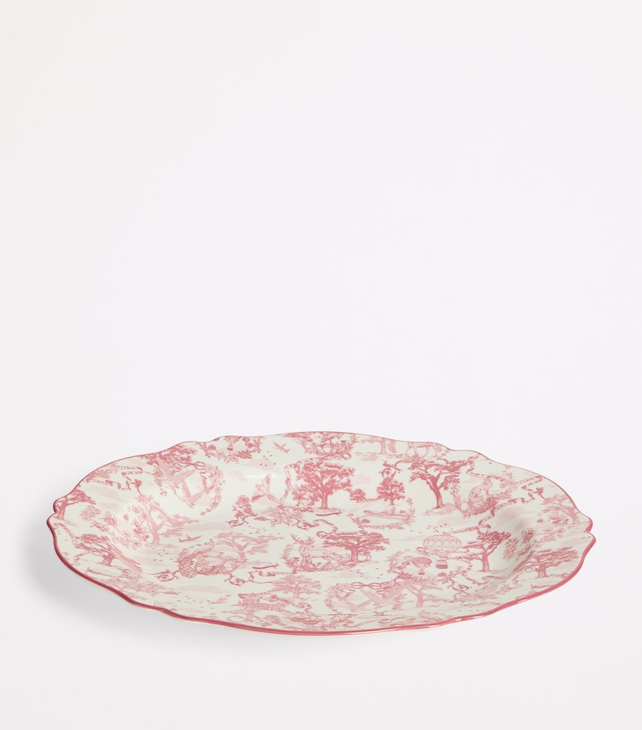 Bone China Toile Platter (36cm) PINK Image 2