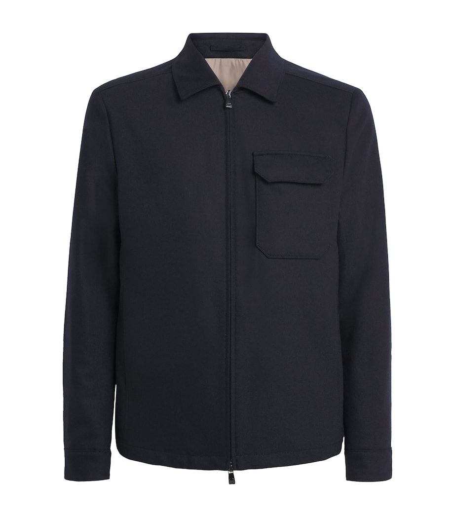 Wool-Cashmere Hybrid Jacket 001 NAVY BLUE Image 1