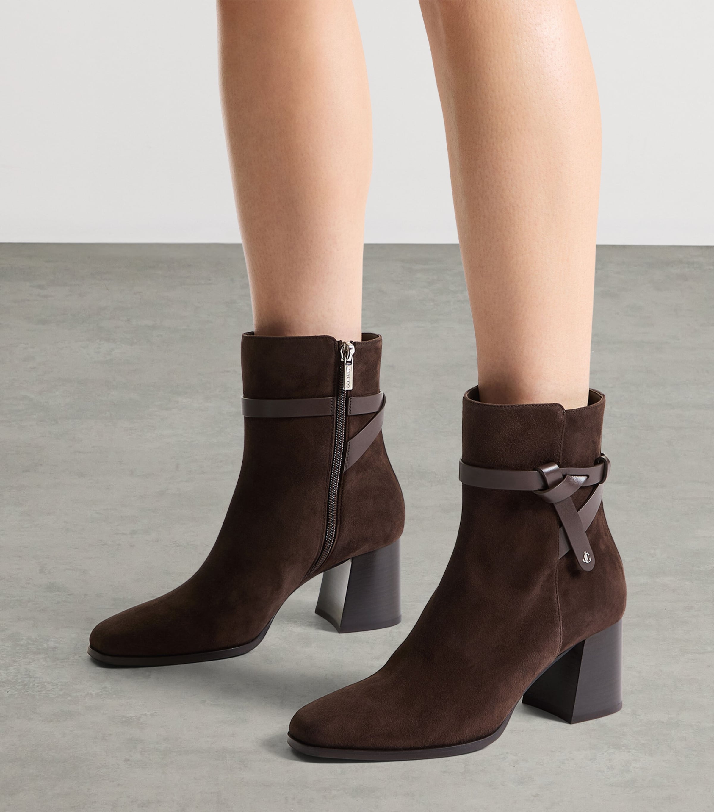 Jimmy Choo Lawton AB 65 Suede Heeled Boots Chocolate/chocolate Image 2