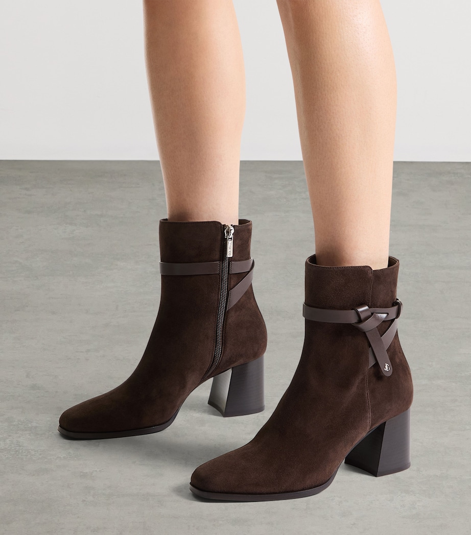 Jimmy Choo Lawton AB 65 Suede Heeled Boots Chocolate/chocolate Image 2