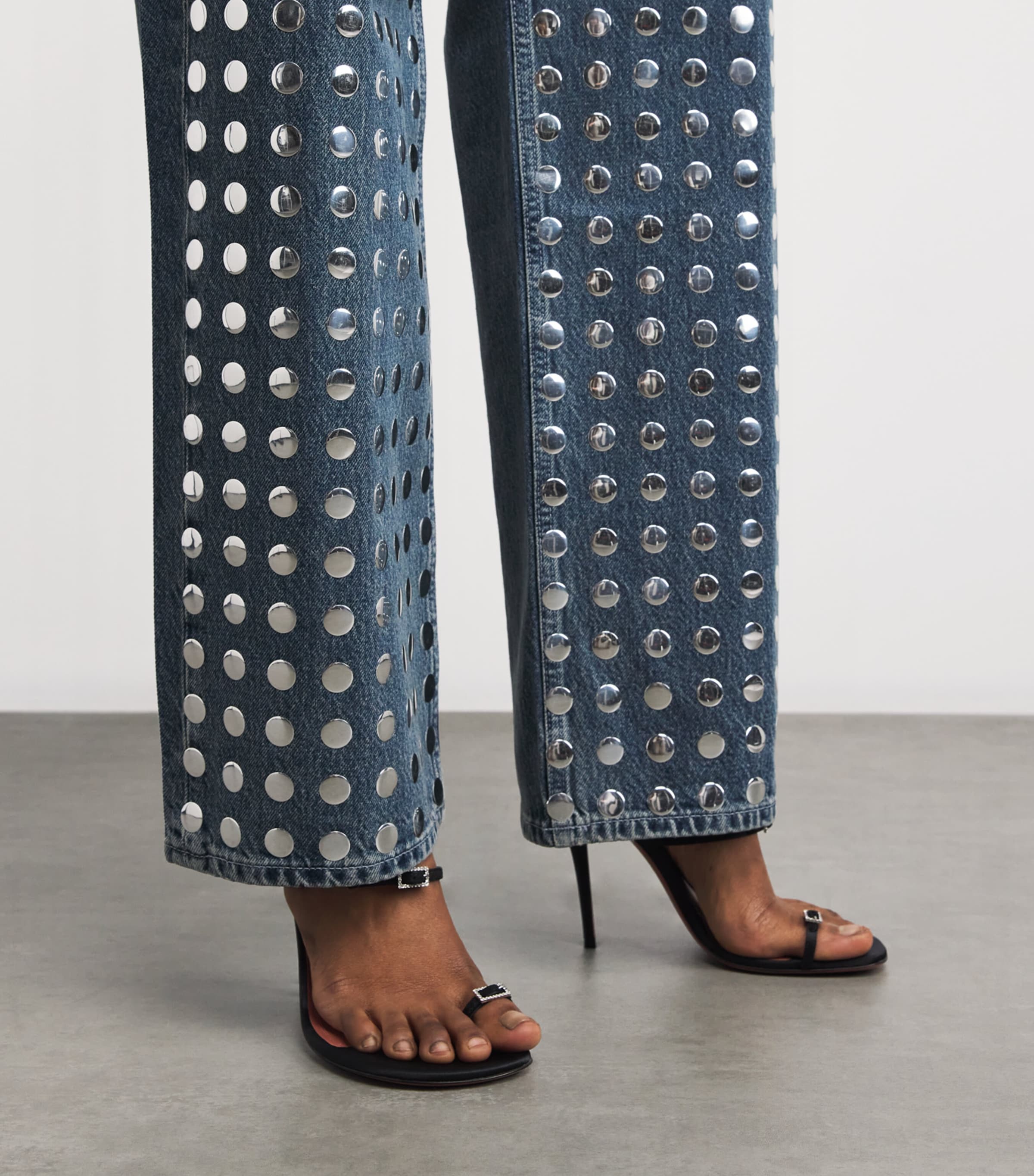 Satin Heeled Sandals 105 BLACK Image 2