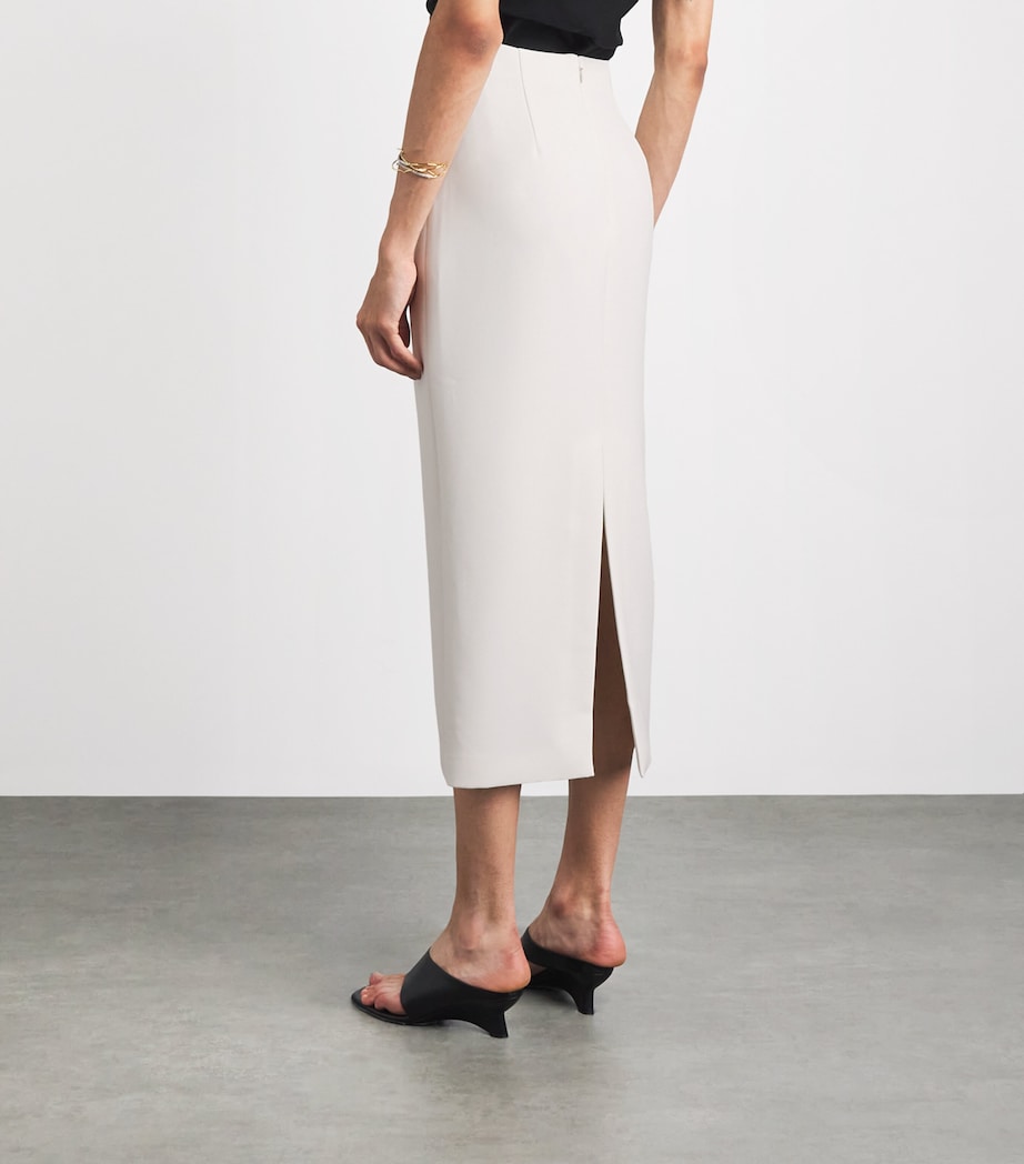 Roland Mouret Womens Crepe Midi Pencil Skirt Cream Image 5