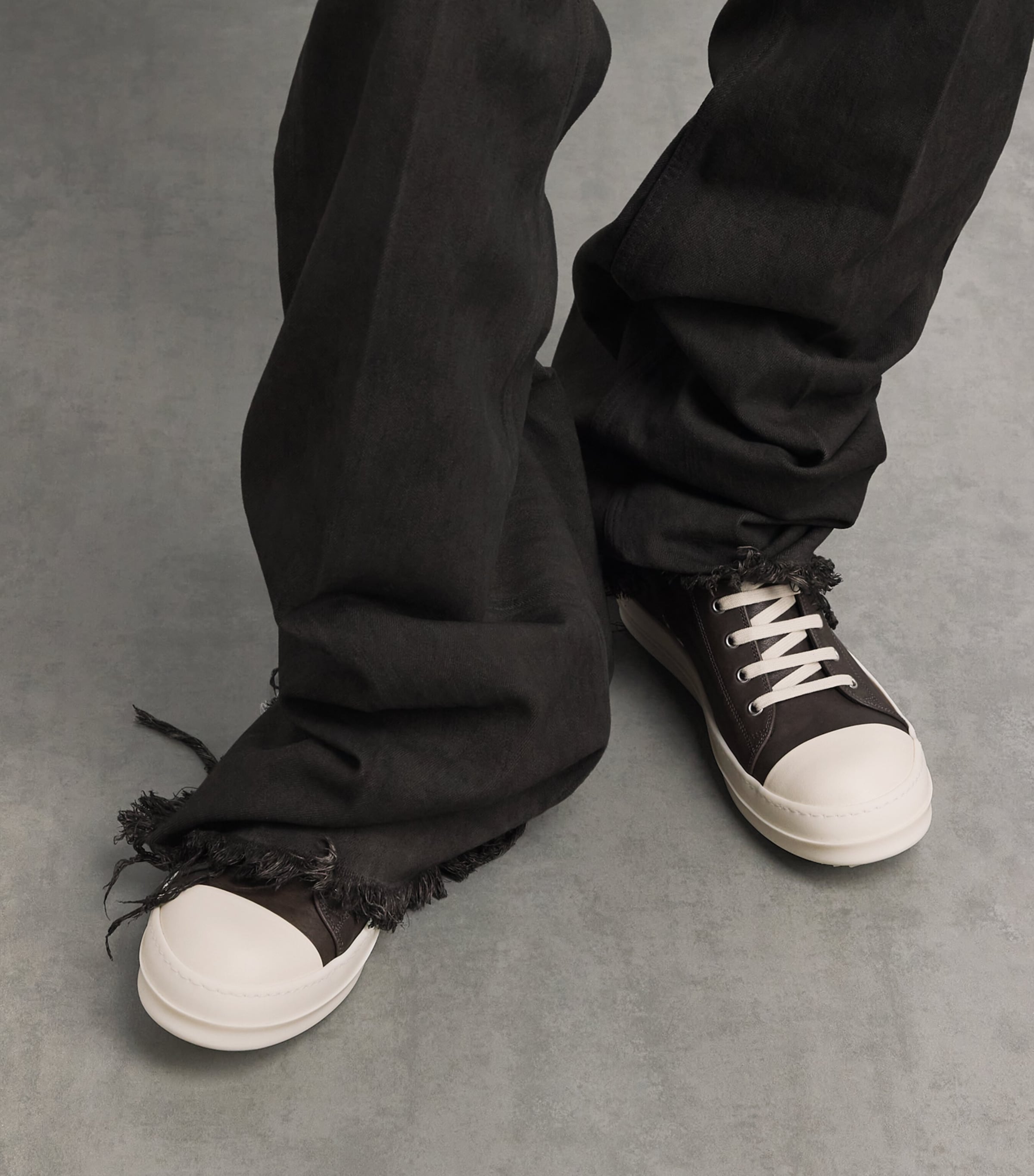 Rick Owens Leather Classic Low-Top Sneakers Whd Blk/mlk/mlk Image 2