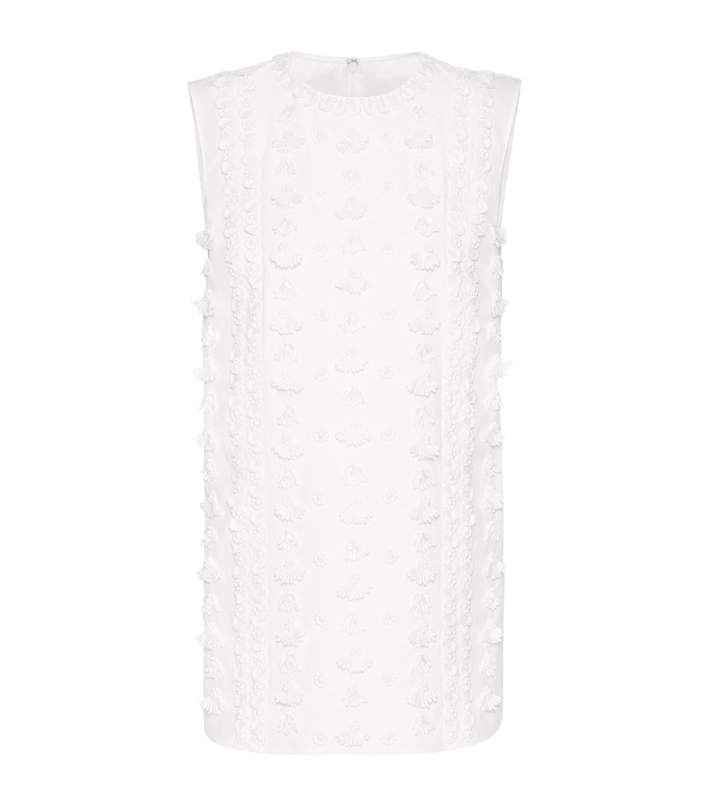 Valentino Embroidered Sleeveless Blouse In White