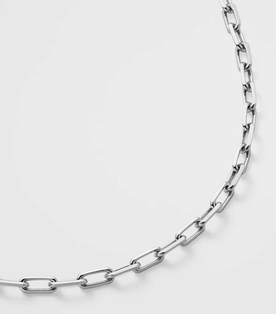 Small White Gold Santos de Cartier Long Chain Necklace WHITE GOLD Image 5